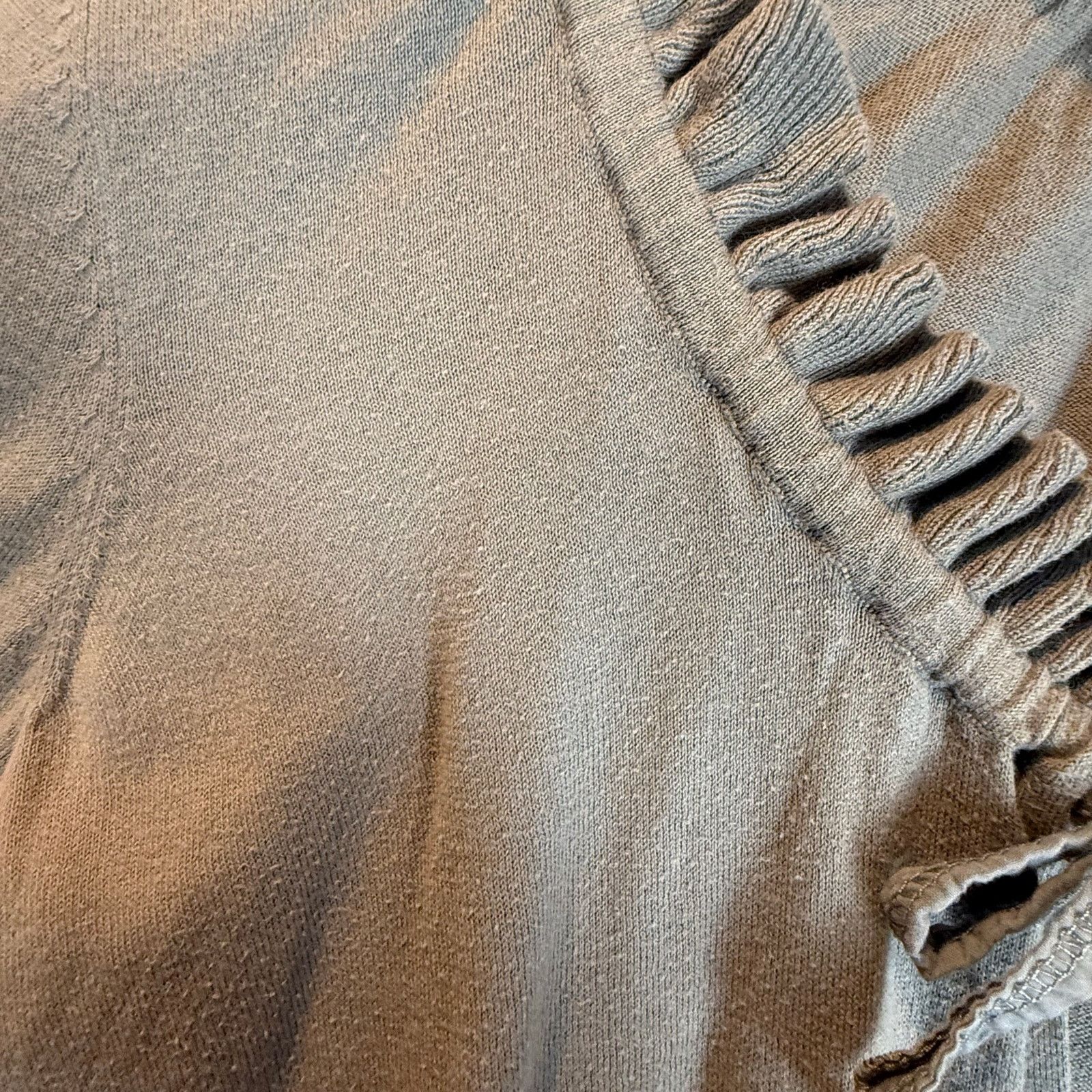 Gap Gap Gray Cotton Cardigan Sweater Open Tie Neck Ruffle S Y2K Size S / US 4 / IT 40 - 7 Thumbnail