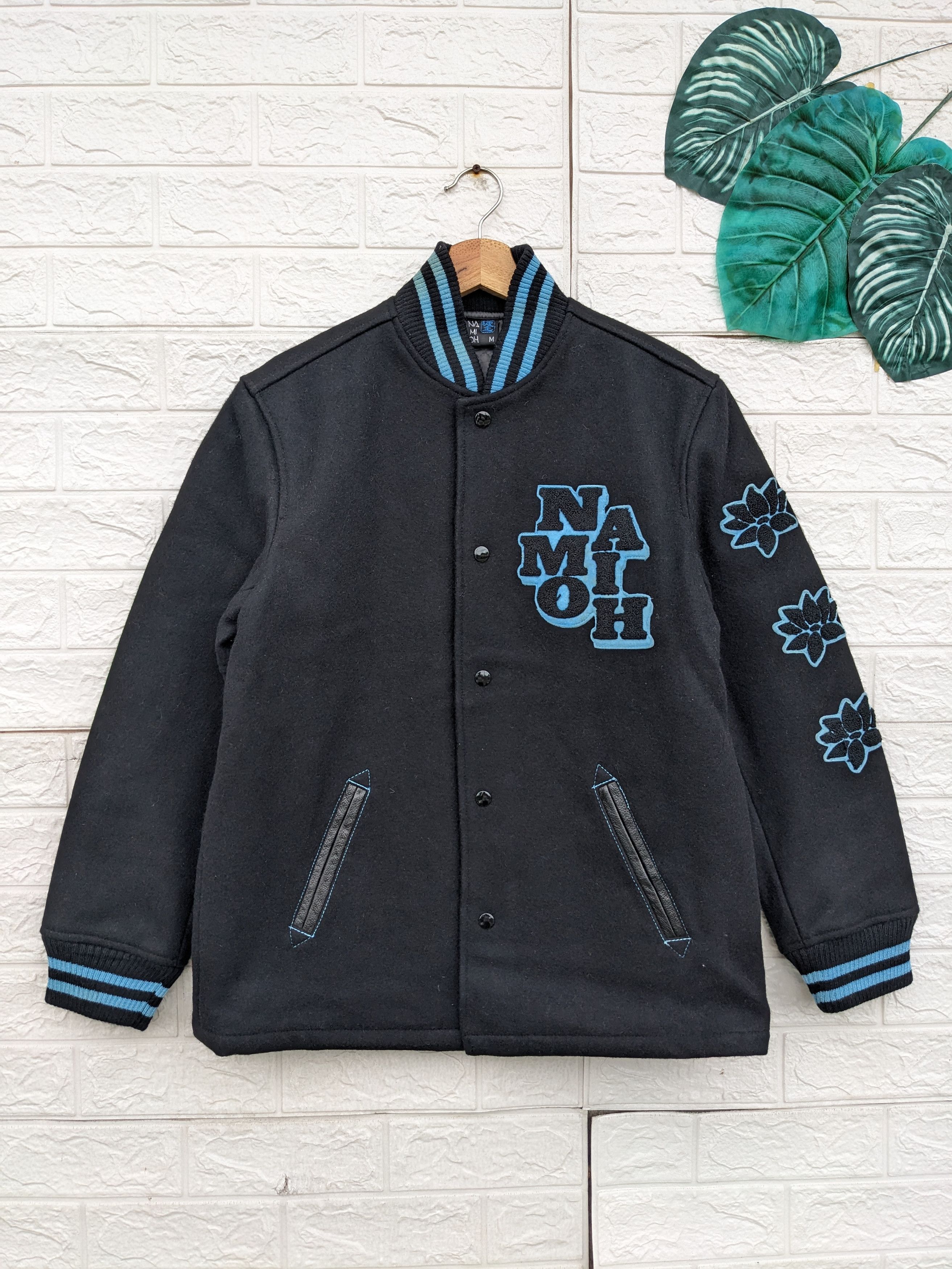 image of Na Mi Oh Varsity Jacket in Black, Men's (Size Medium)