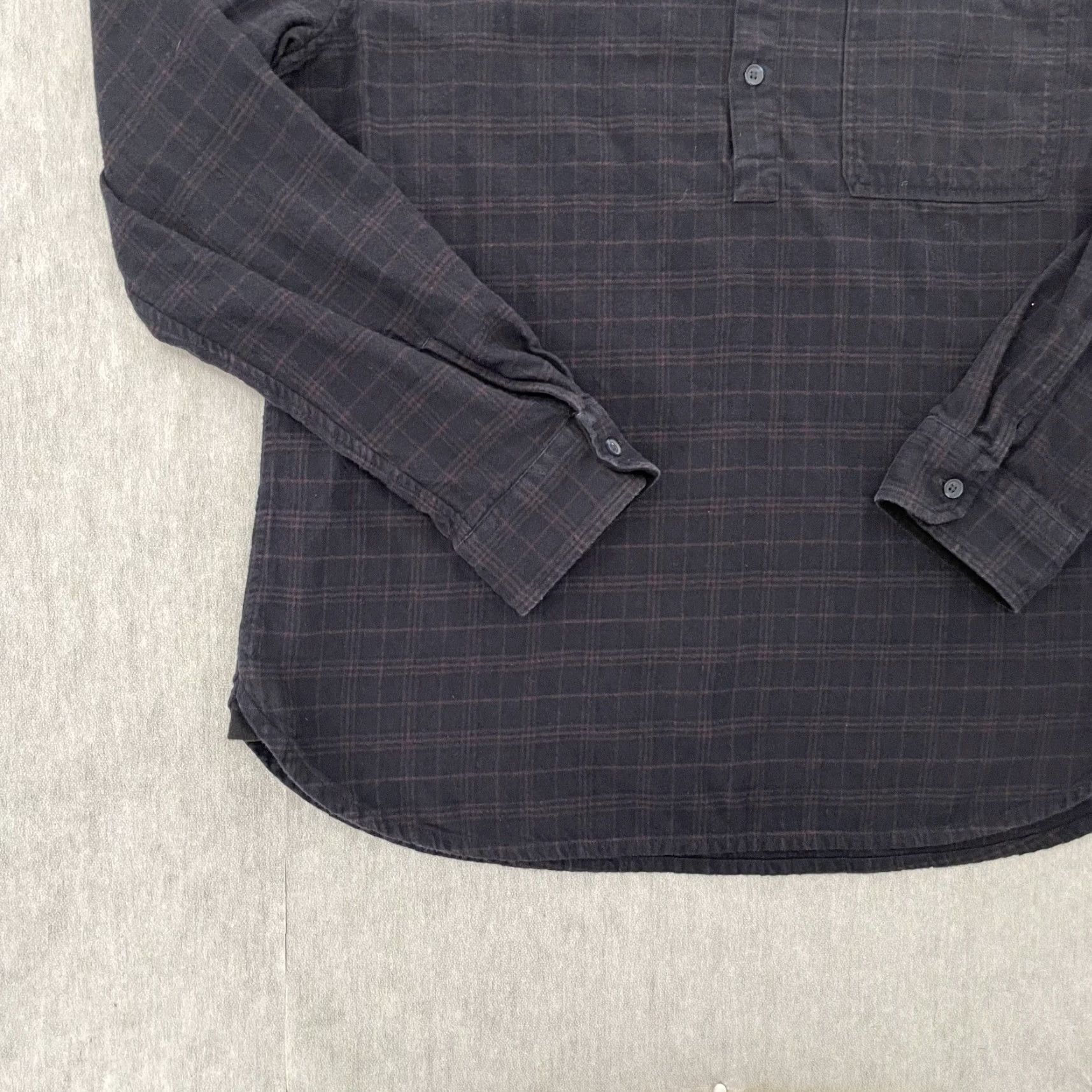 Vince Vince Men's Hoodie Adult Large Blue Plaid Sweater Henley Long Sleeve Cotton Casual Size US L / EU 52-54 / 3 - 4 Thumbnail