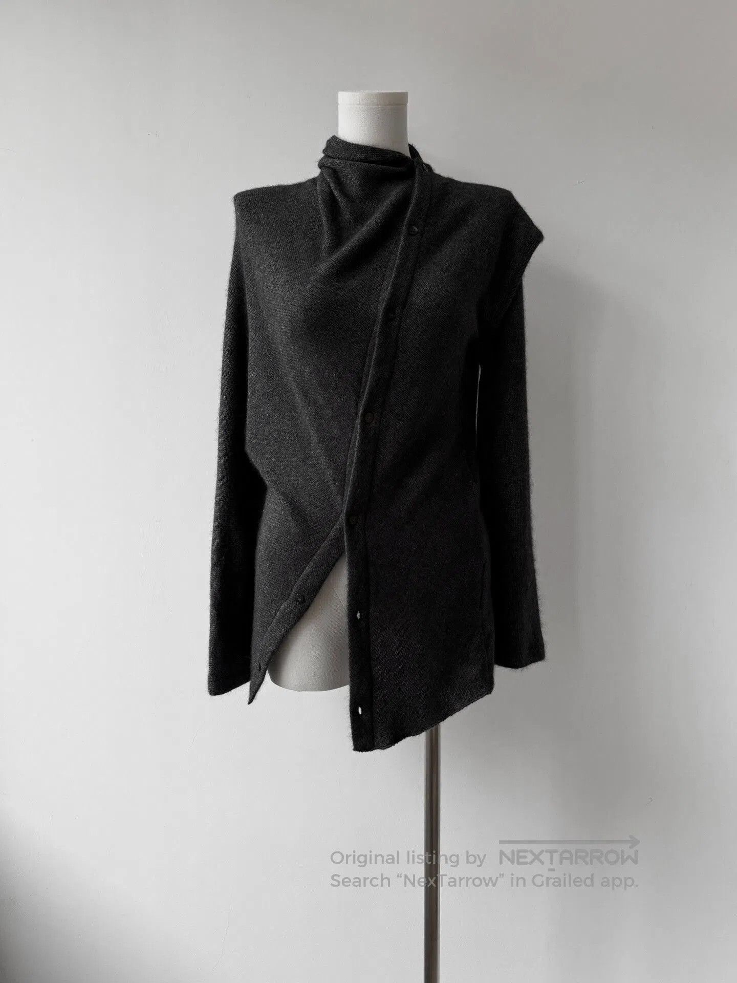 Yohji Yamamoto Yohji Yamamoto Y's Wool Asymmetric Cardigan. Size M / US 6-8 / IT 42-44 - 1 Thumbnail
