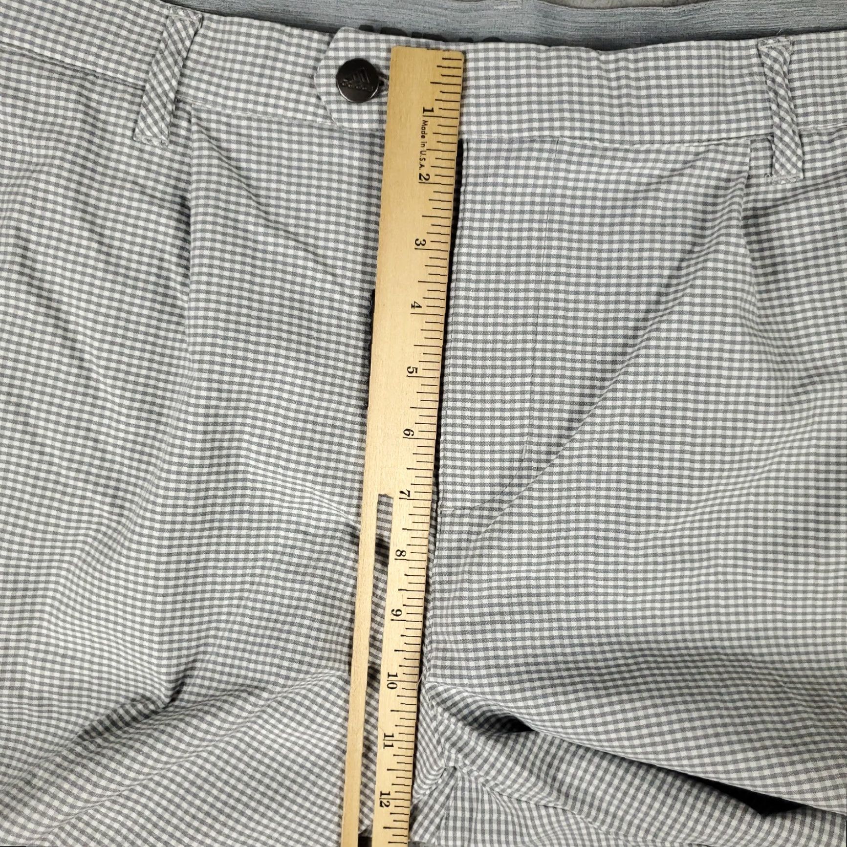 Adidas Adidas Chino Pants Mens 38x28 Gray Check Nylon Stretch Pleated Golf Trousers Size US 38 / EU 54 - 4 Thumbnail