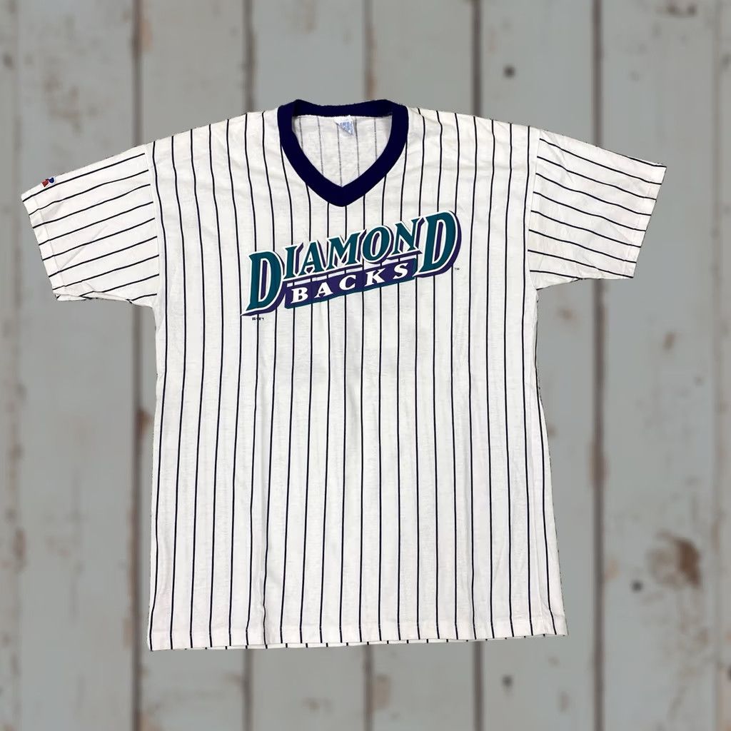 Russell Athletic VINTAGE Russell Arizona Diamondbacks T-Shirt XL White Mens MLB 2000 Pinstripe Size US XL / EU 56 / 4 - 1 Thumbnail