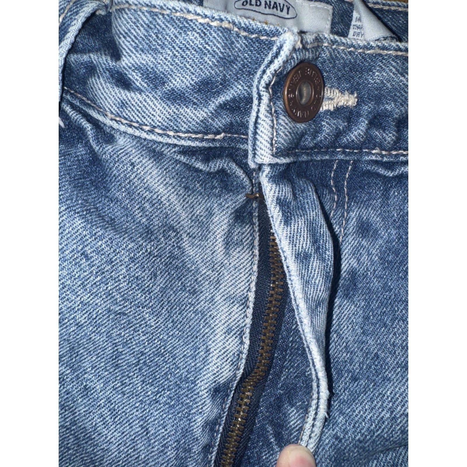 Old Navy VINTAGE Old Navy Carpenter Denim Shorts Men Blue 31 Paint Splatter 90s Y2K Skater Leather? Size US 31 - 3 Thumbnail