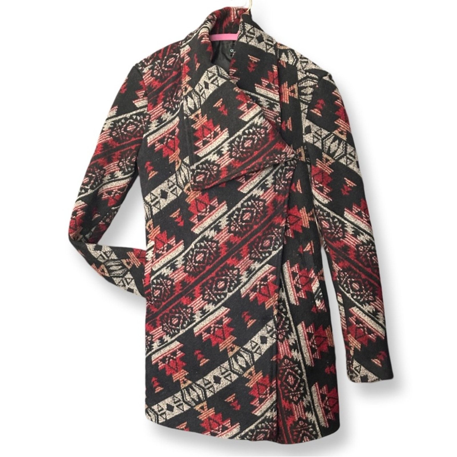 Quinn Quinn Large Collared Aztec Design Single Button Coat Size S / US 4 / IT 40 - 1 Thumbnail