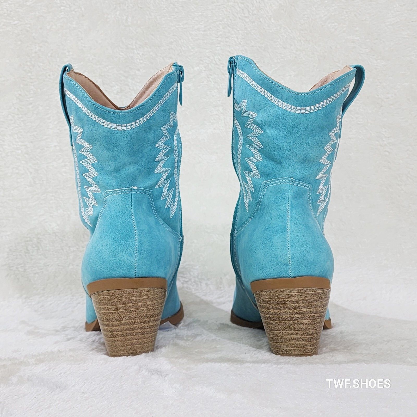 Other Dolly 2 Aqua Blue/Green Cowgirl Country Western Ankle Boots Size US 8.5 / IT 38.5 - 5 Thumbnail