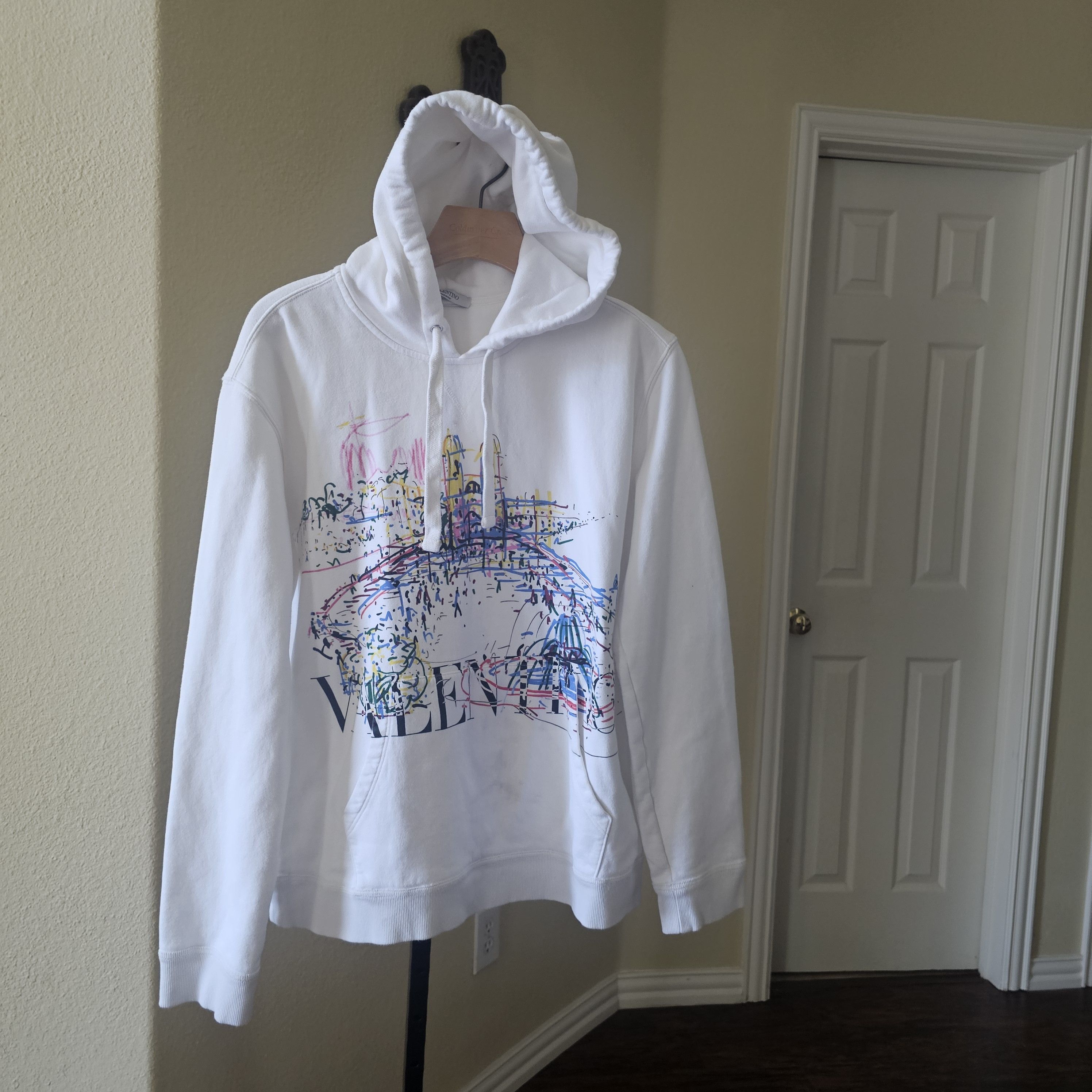Valentino Valentino White Roman Sketches Hoodie XL Size US XL / EU 56 / 4 - 6 Thumbnail