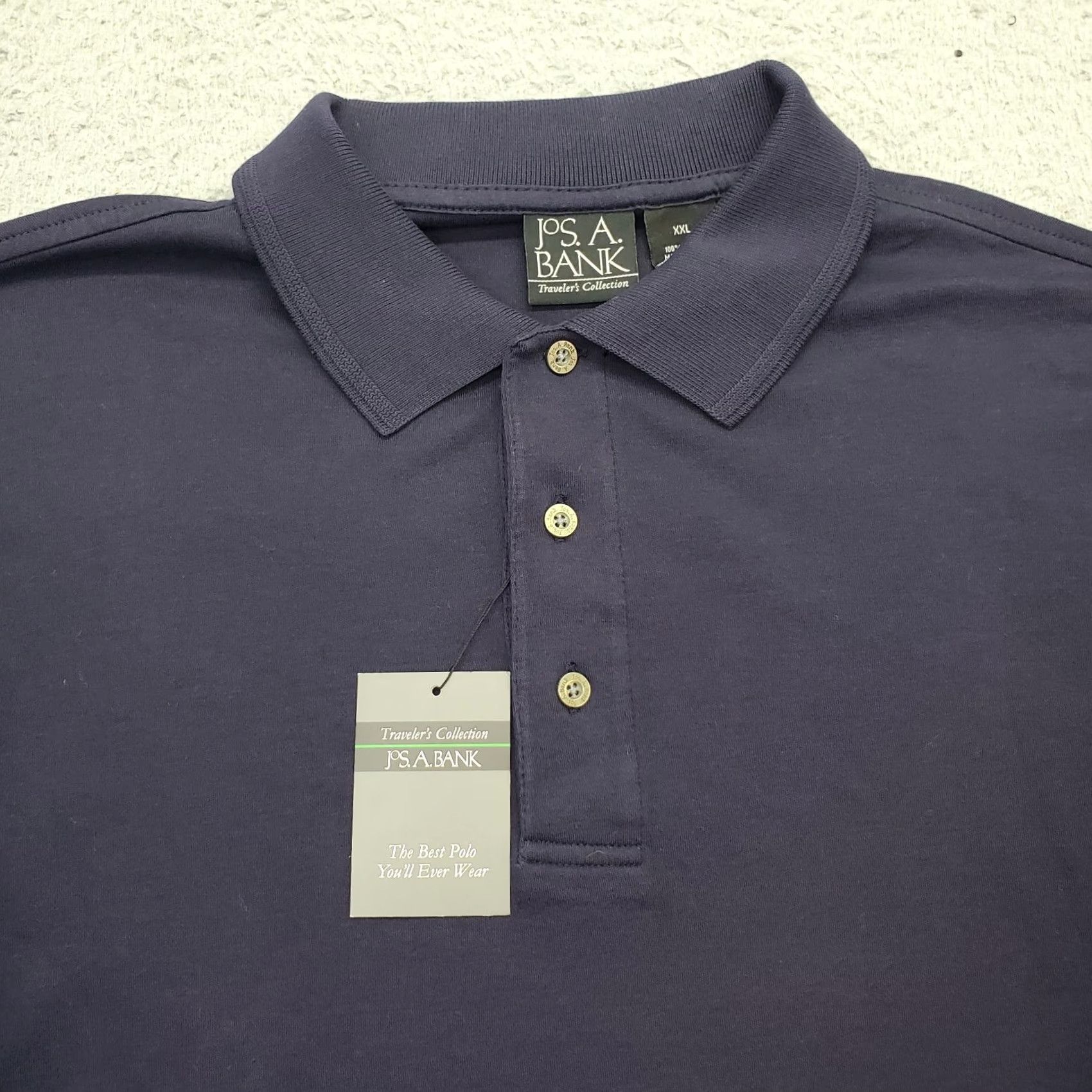 Jos. A. Bank Jos. A. Bank Polo Shirt Men 2XL Navy High Low Slit Long Sleeve Spread Collared Shirt Size US XXL / EU 58 / 5 - 3 Thumbnail