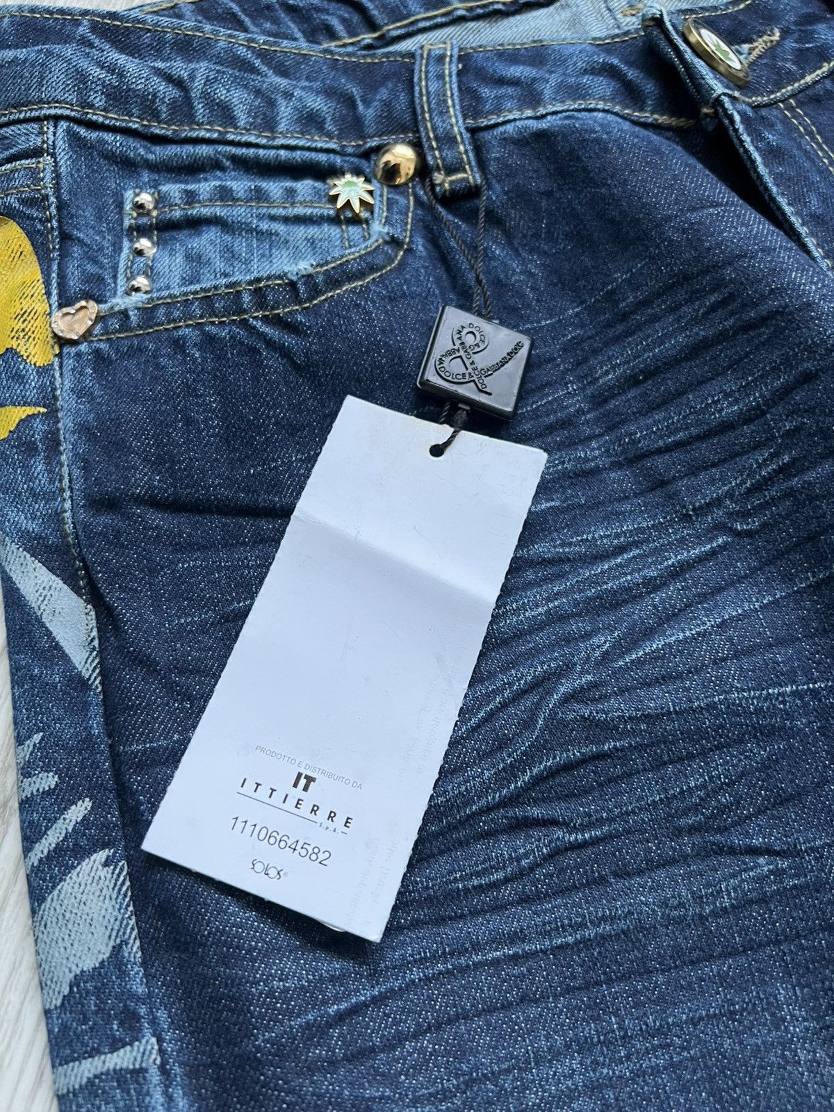 Dolce & Gabbana NEW! Crazy Vintage Dolce Gabbana Big Logo Flared Y2k Jeans Size 29" - 12 Thumbnail