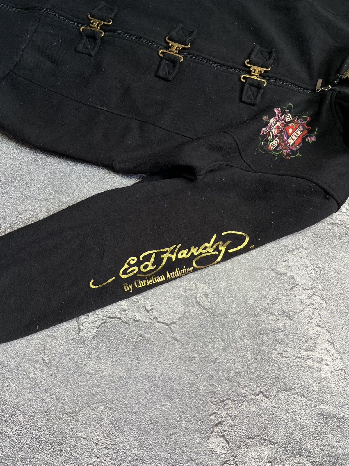Ed Hardy Vintage Y2K Ed Hardy Zip Up Hoodie archiv , rare Size US XL / EU 56 / 4 - 4 Thumbnail