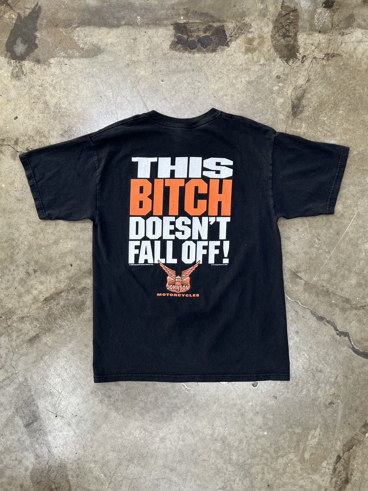 Harley Davidson Vintage 90s Big Johnson Bch Fall Off Parody Motorcycle Large Size US L / EU 52-54 / 3 - 2 Thumbnail