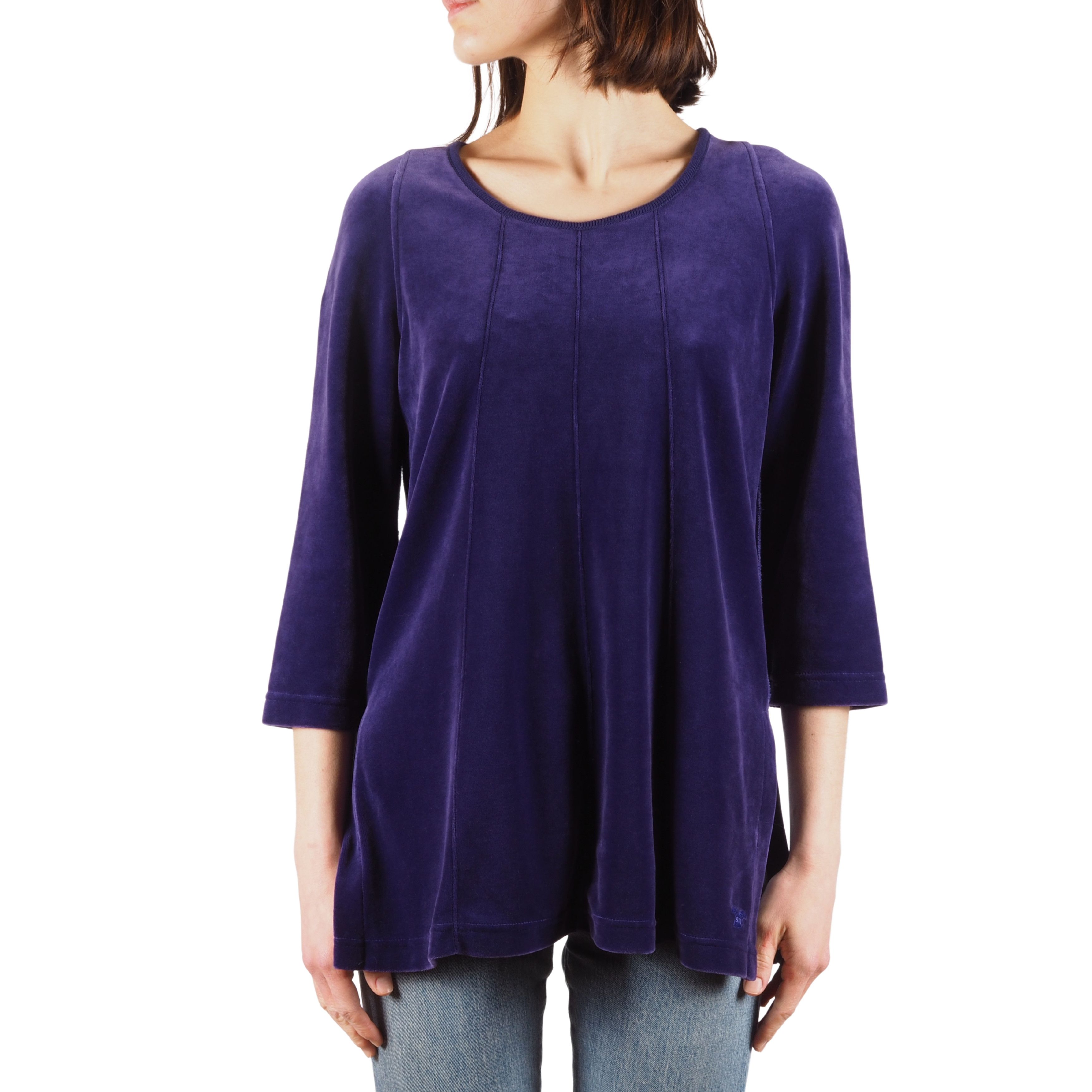 Sonia Rykiel Sonia Rykiel Vintage Women's Violet Purple Velour Logo Top Size L / US 10 / IT 46 - 1 Thumbnail