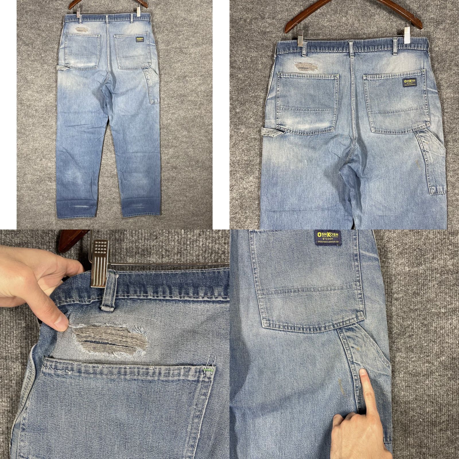 Vintage VINTAGE OshKosh B'gosh Jeans Denim 36x33 Carpenter High WAIST 60s 70s 80s USA Men Jeans Distressed 5-Pocket Vintage Classic Size US 36 / EU 52 - 8 Thumbnail