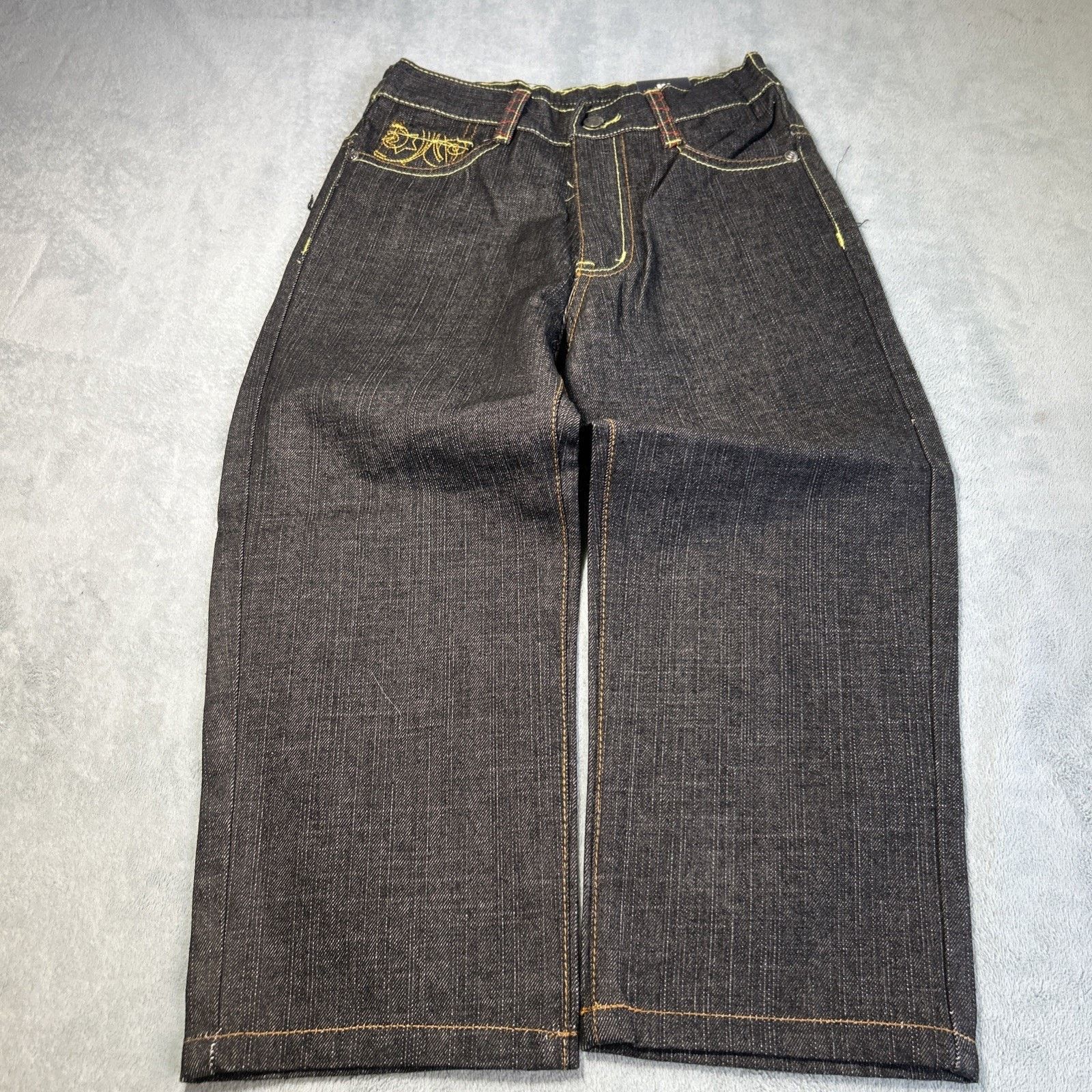 JNCO Beyond Baggy Embroidered Jeans Youth Medium 25x18 Loose Wide Size US 26 / EU 42 - 2 Thumbnail