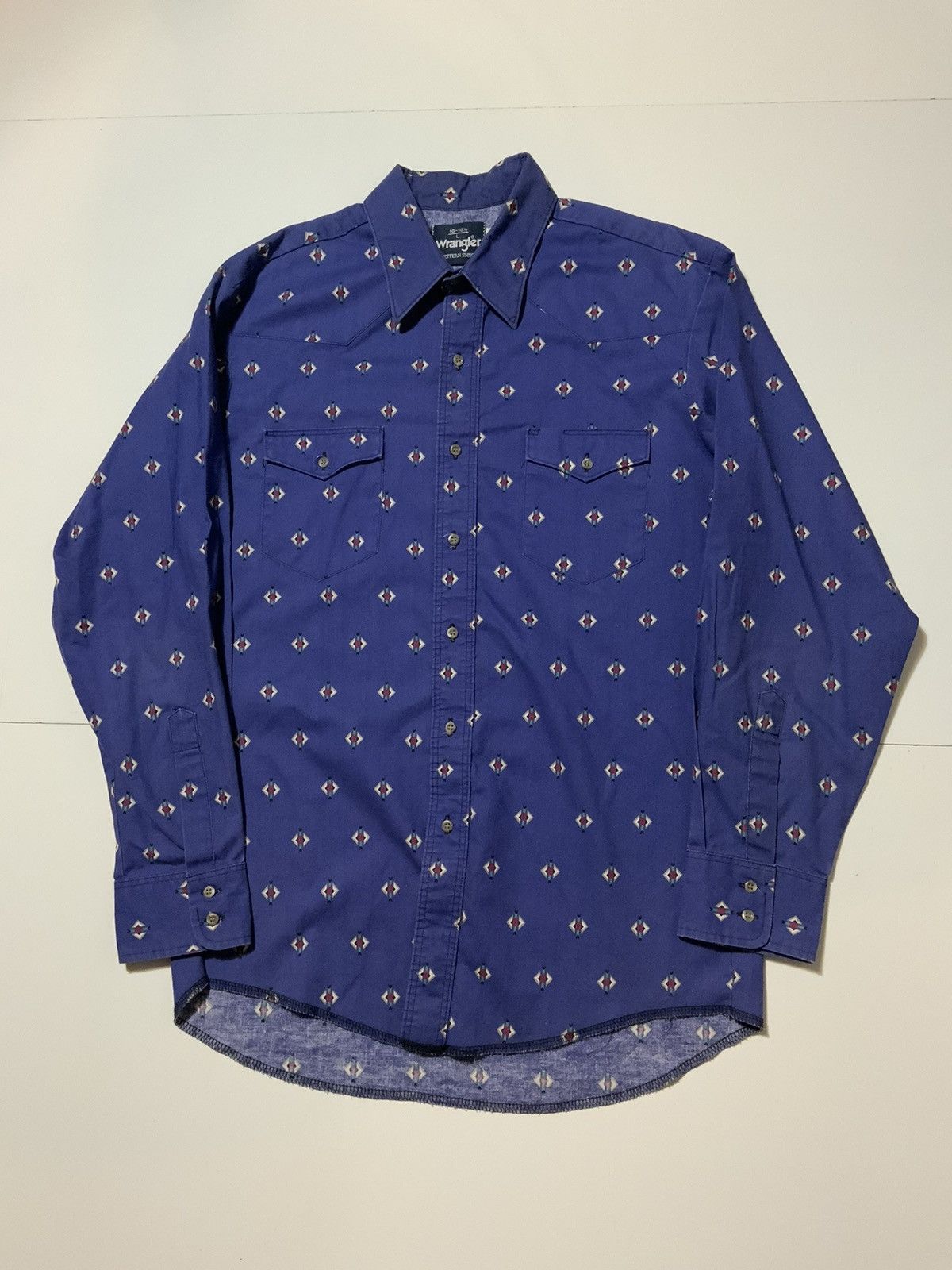 Vintage × Wrangler Wrangler Western Brushpopper Aztec Southwestern Rodeo Shirt Size US L / EU 52-54 / 3 - 1 Thumbnail