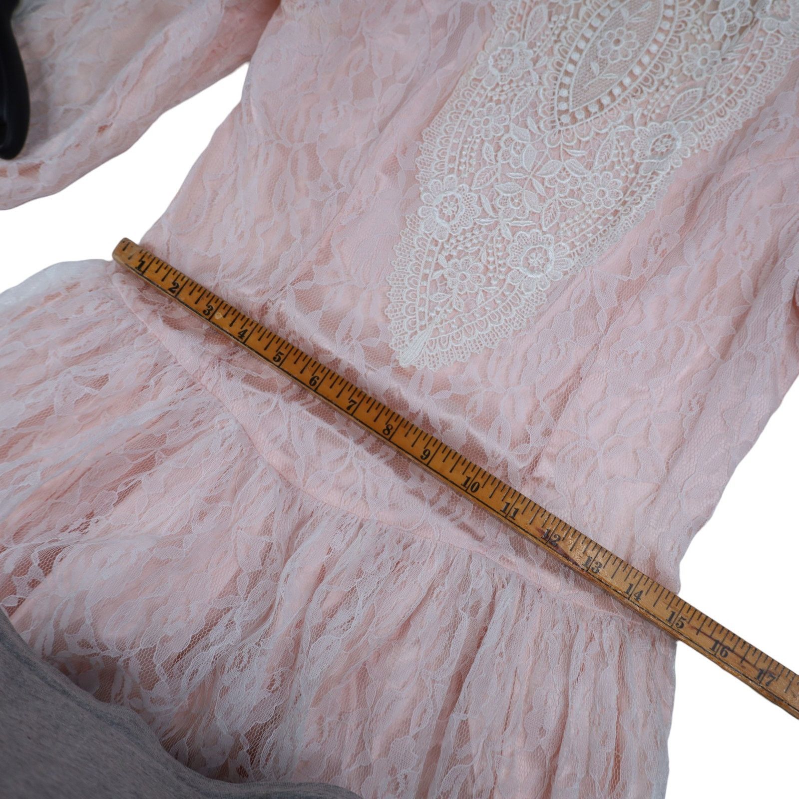 Vintage VTG Gunne Sax by Jessica McClintock Lace Over Statin Dress Size L / US 10 / IT 46 - 13 Thumbnail