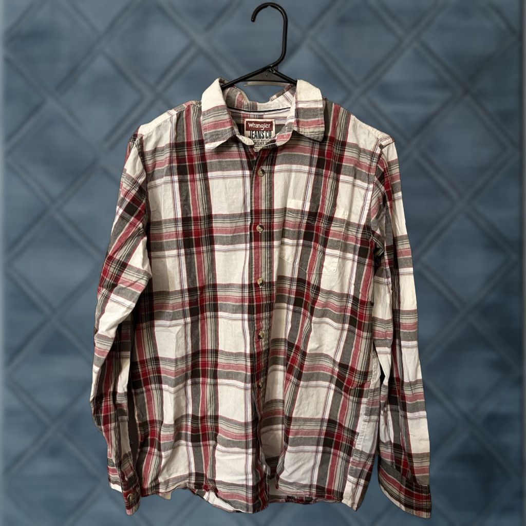 Wrangler VINTAGE Wrangler Button-Up Shirt Mens Plaid Red 100% Cotton M Medium Long Sleeve Casual 90s Cowboy Mens Size US M / EU 48-50 / 2 - 1 Thumbnail