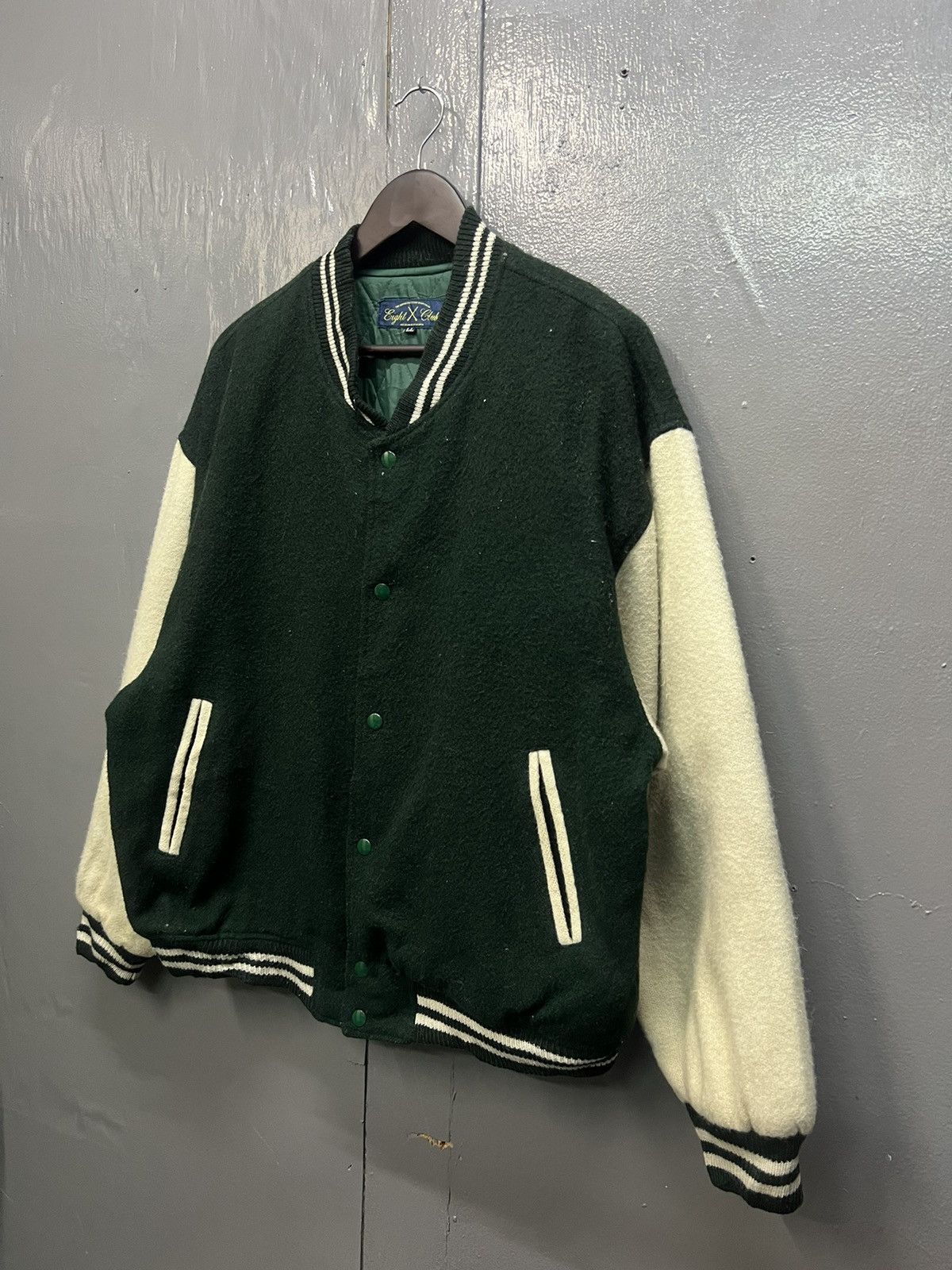 Japanese Brand Vintage Eight Club Wool Varsity Jacket Size US L / EU 52-54 / 3 - 3 Thumbnail