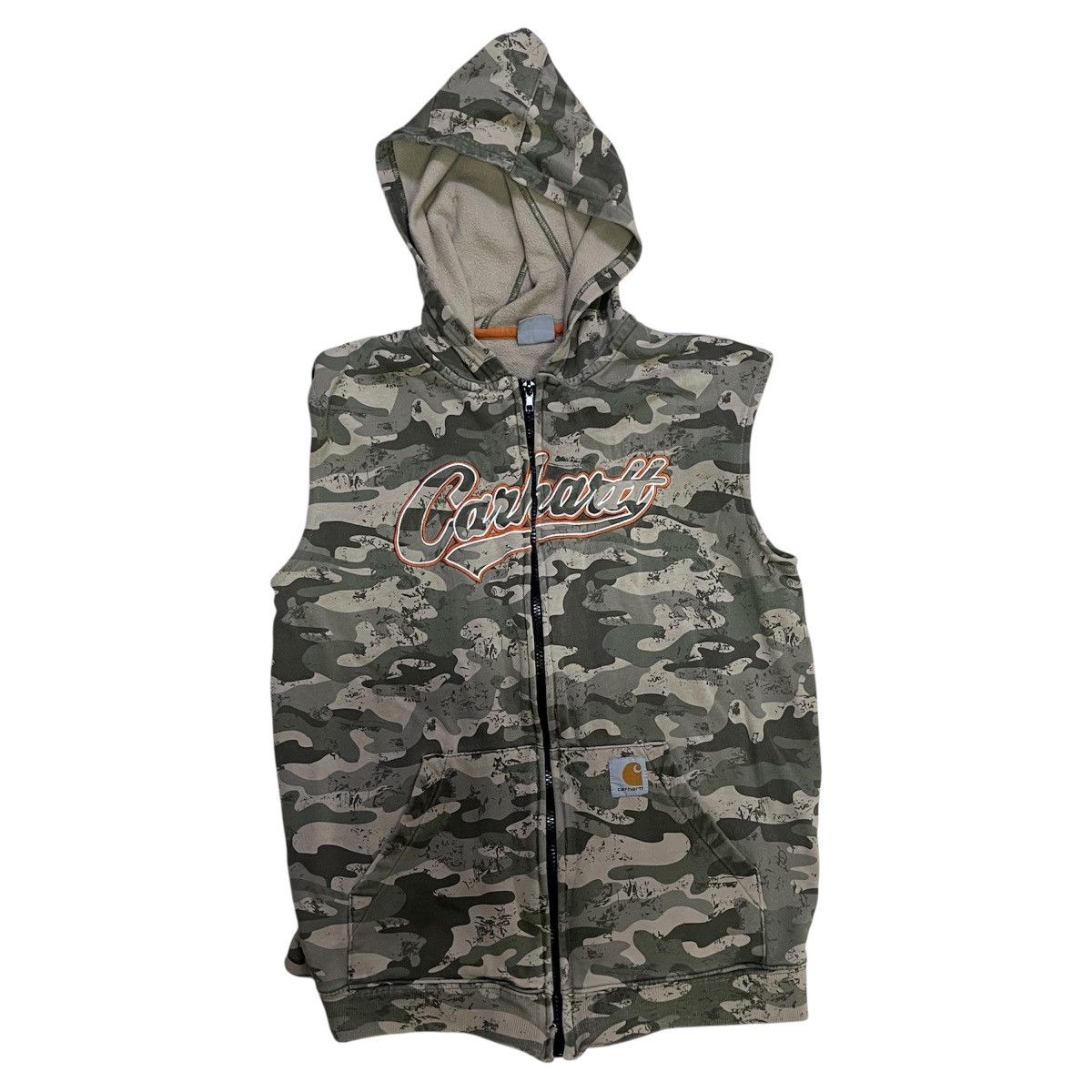 Carhartt Carhartt Camo Sleeveless Hoodie Zipper Size US S / EU 44-46 / 1 - 1 Thumbnail