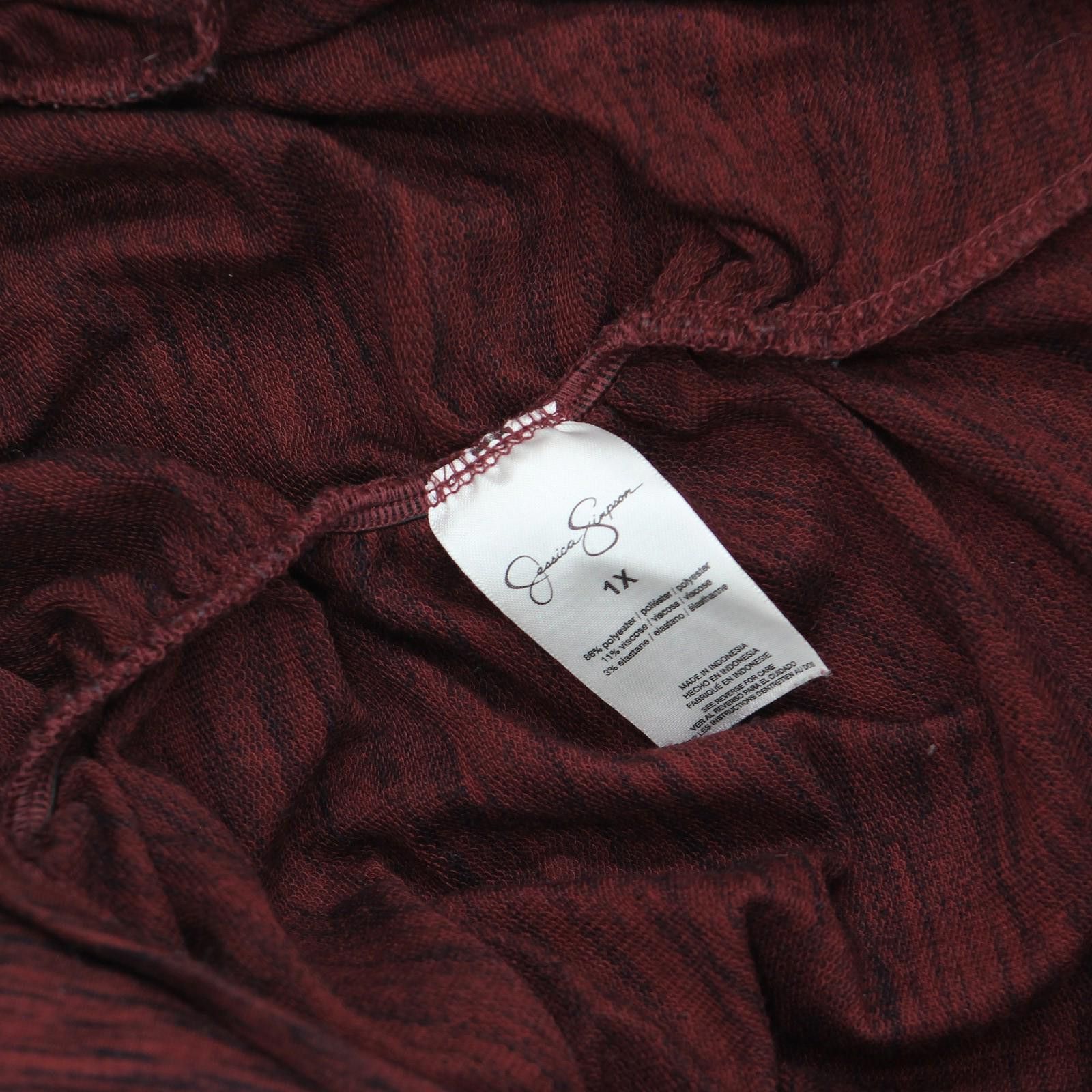 Other Jessica Simpson Marled Ruched Bodycon Dress Red Multi 1x Size XL / US 12-14 / IT 48-50 - 4 Thumbnail