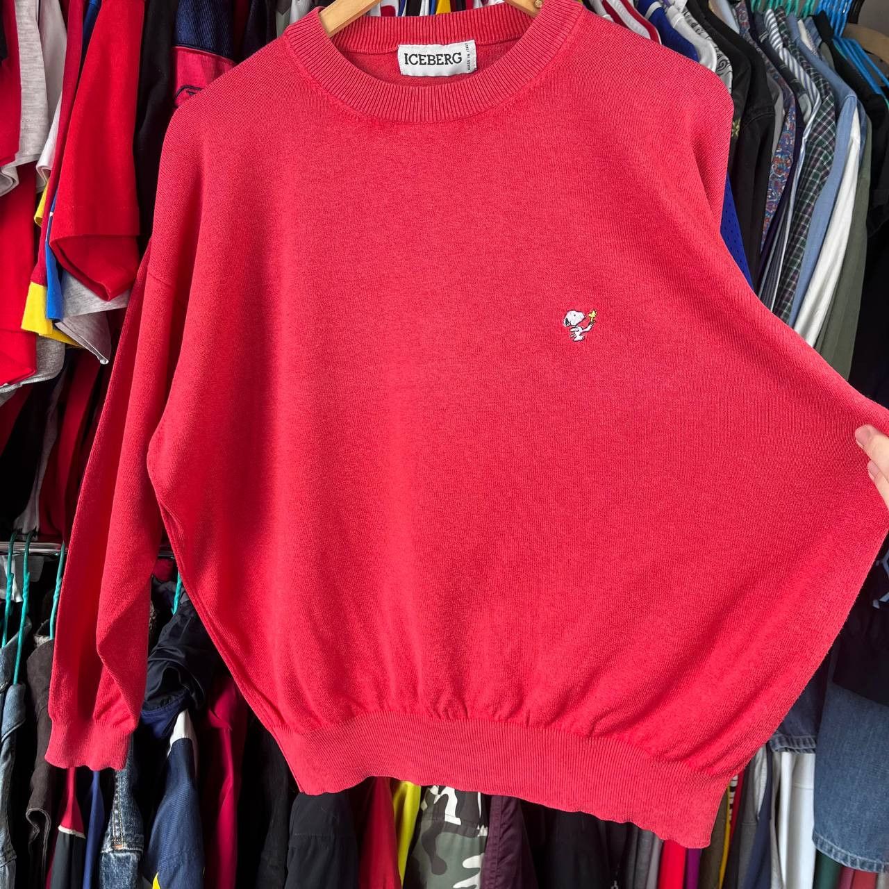 Iceberg Vintage 90s ICEBERG Peanuts Snoopy Red Sweater Jumper Size US L / EU 52-54 / 3 - 7 Thumbnail