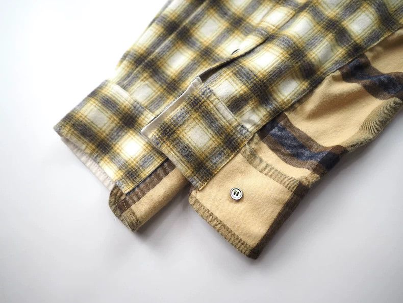 Sacai Sacai Yellow Double Deconstructed Check Shirt 2504-Nextarro Size US L / EU 52-54 / 3 - 4 Thumbnail