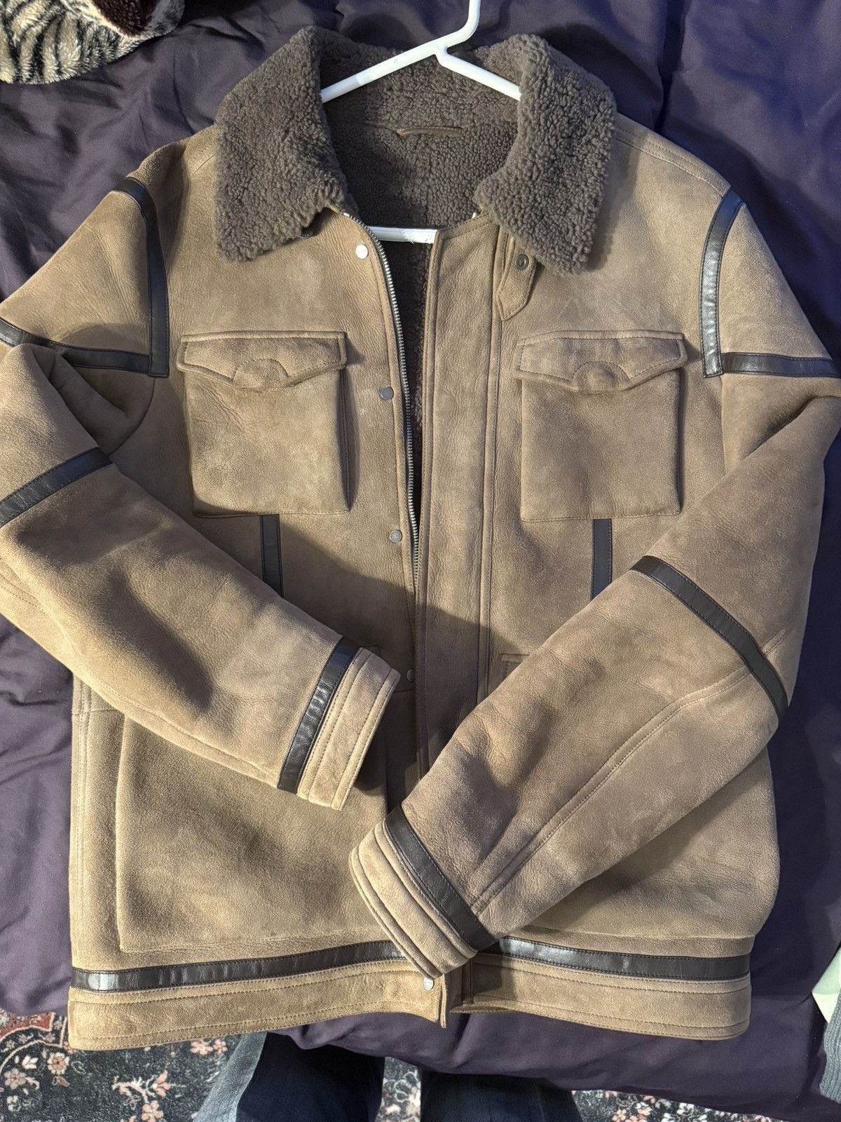 Etro ETRO 100% Lambskin Leather Jacket, 100% Lambskin Shearling Size US XXL / EU 58 / 5 - 1 Thumbnail
