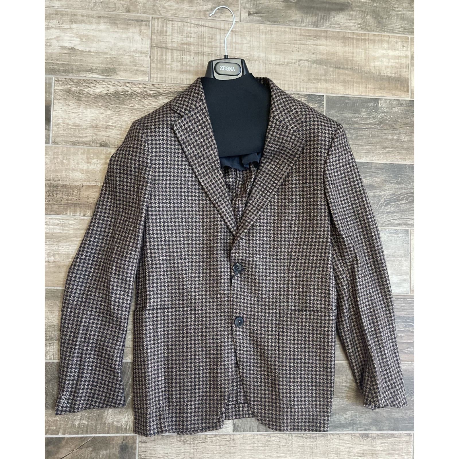 Ermenegildo Zegna $4,995 NWT ZEGNA Brown Checks Cashmere Sport Coat 48(38)R Size 38R - 1 Thumbnail