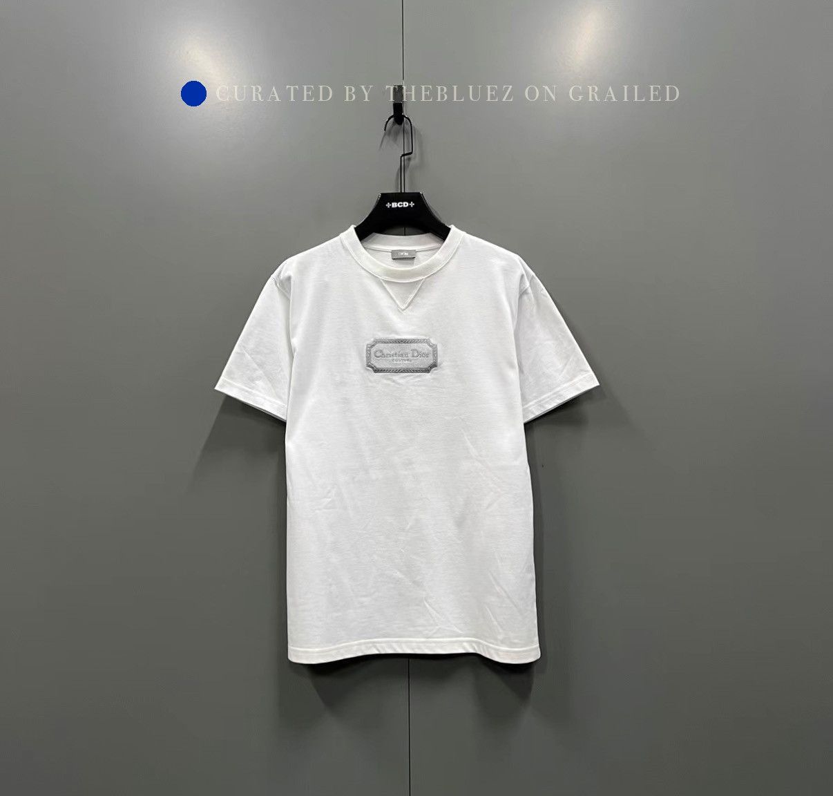 Dior Minimalist Logo Embroidered White Tee Size US M / EU 48-50 / 2 - 1 Thumbnail