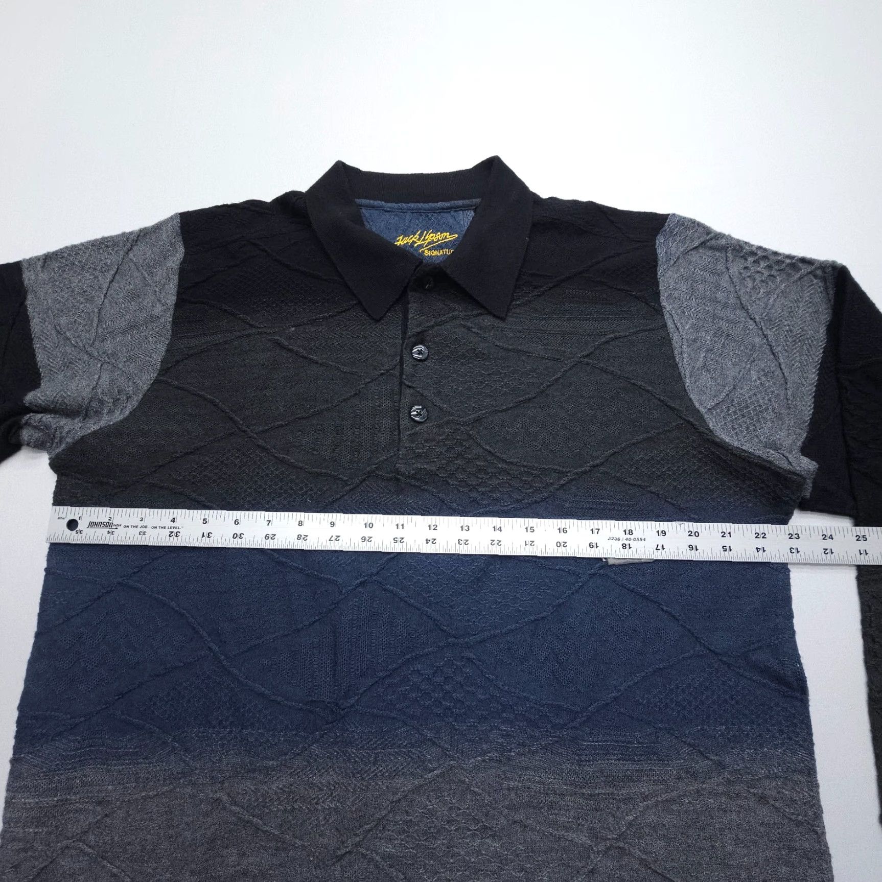 Vintage VINTAGE Jack Lipson Signature Wool Blend Textured Polo Sweater Mens Large Long Sleeve Size US L / EU 52-54 / 3 - 6 Thumbnail