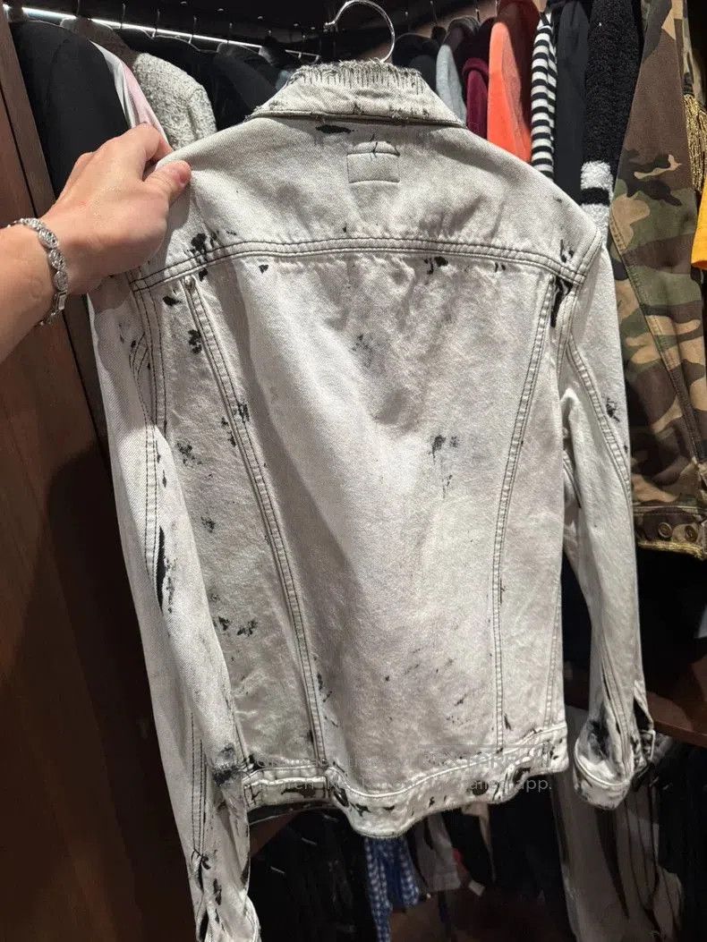 Saint Laurent Paris Saint Laurent Denim Splatter Jacket. Size US XS / EU 42 / 0 - 2 Thumbnail