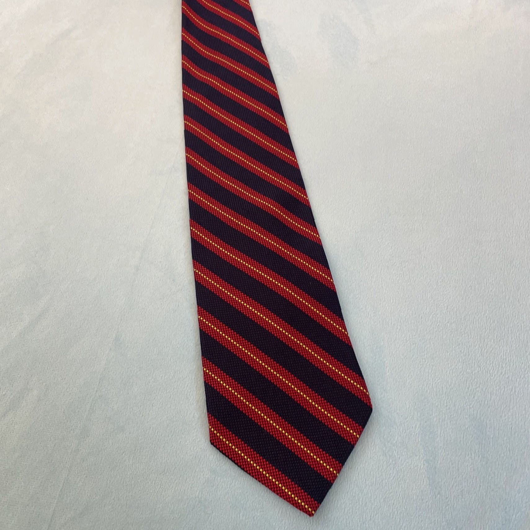 Brooks Brothers VINTAGE Brooks Brothers Makers Repp Tie Silk Made USA Navy Red Gold Stripe 3.5x58 Navy Red Gold Silk Striped Tie Men Size ONE SIZE - 7 Thumbnail