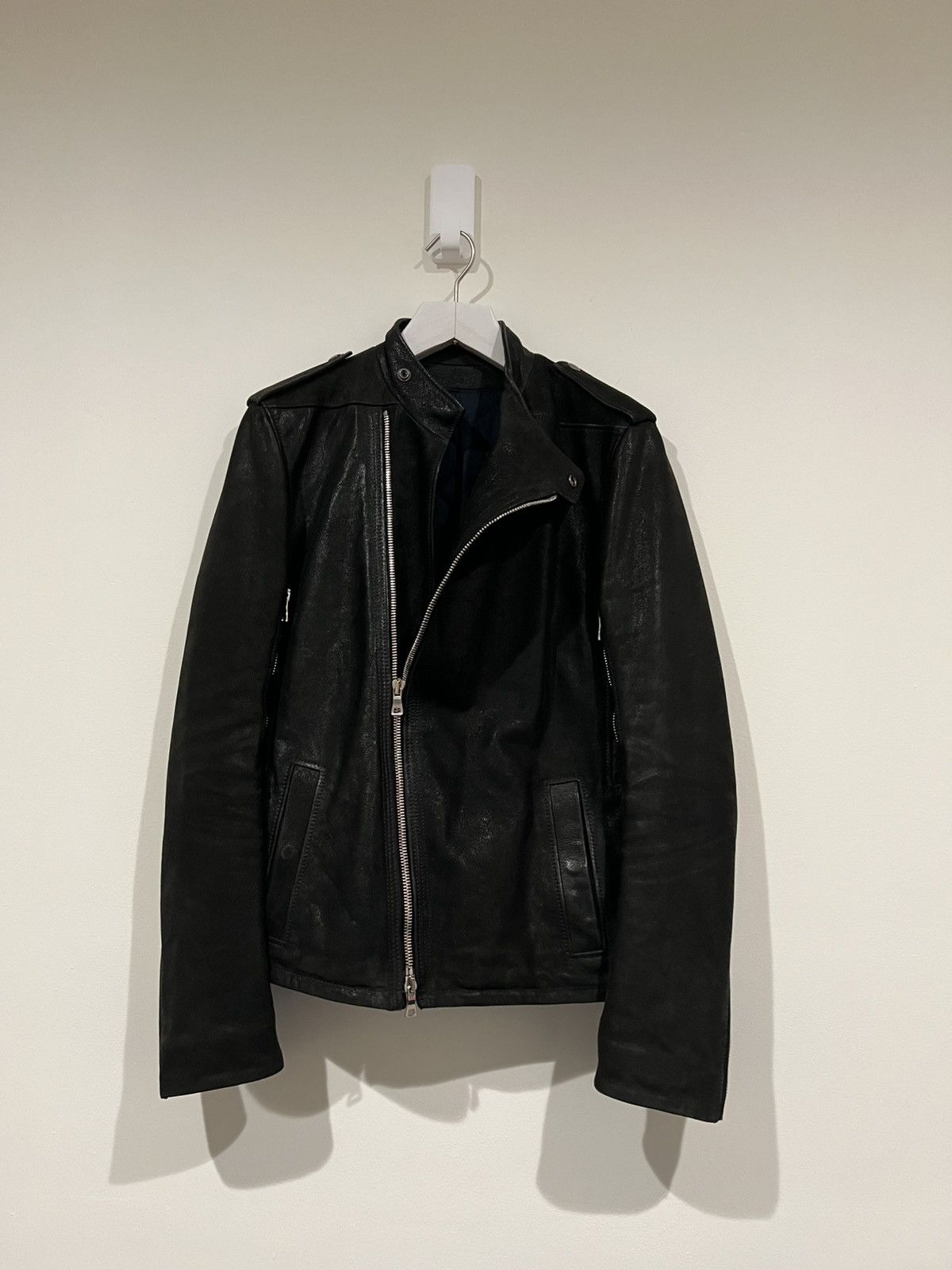 Balmain AW12 Biker Fencing Asymmetric Paneled Leather Jacket (50) Size US M / EU 48-50 / 2 - 5 Thumbnail