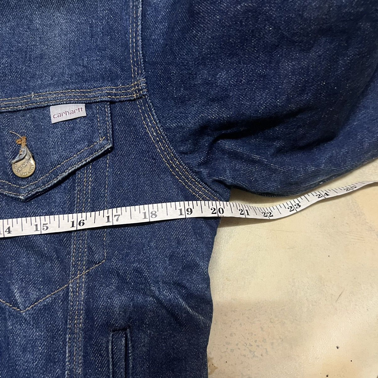 Carhartt Vintage Carhartt Work Wear Denim Jacket Size US S / EU 44-46 / 1 - 9 Thumbnail