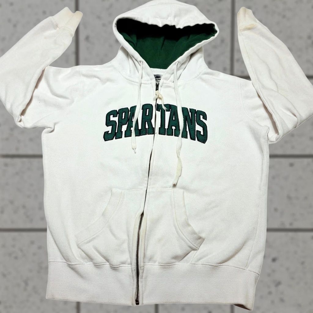 Vintage VINTAGE Michigan State Spartans Full Zip Hoodie Womens Medium Stadium Athletics Hoodie M White Size M / US 6-8 / IT 42-44 - 1 Thumbnail