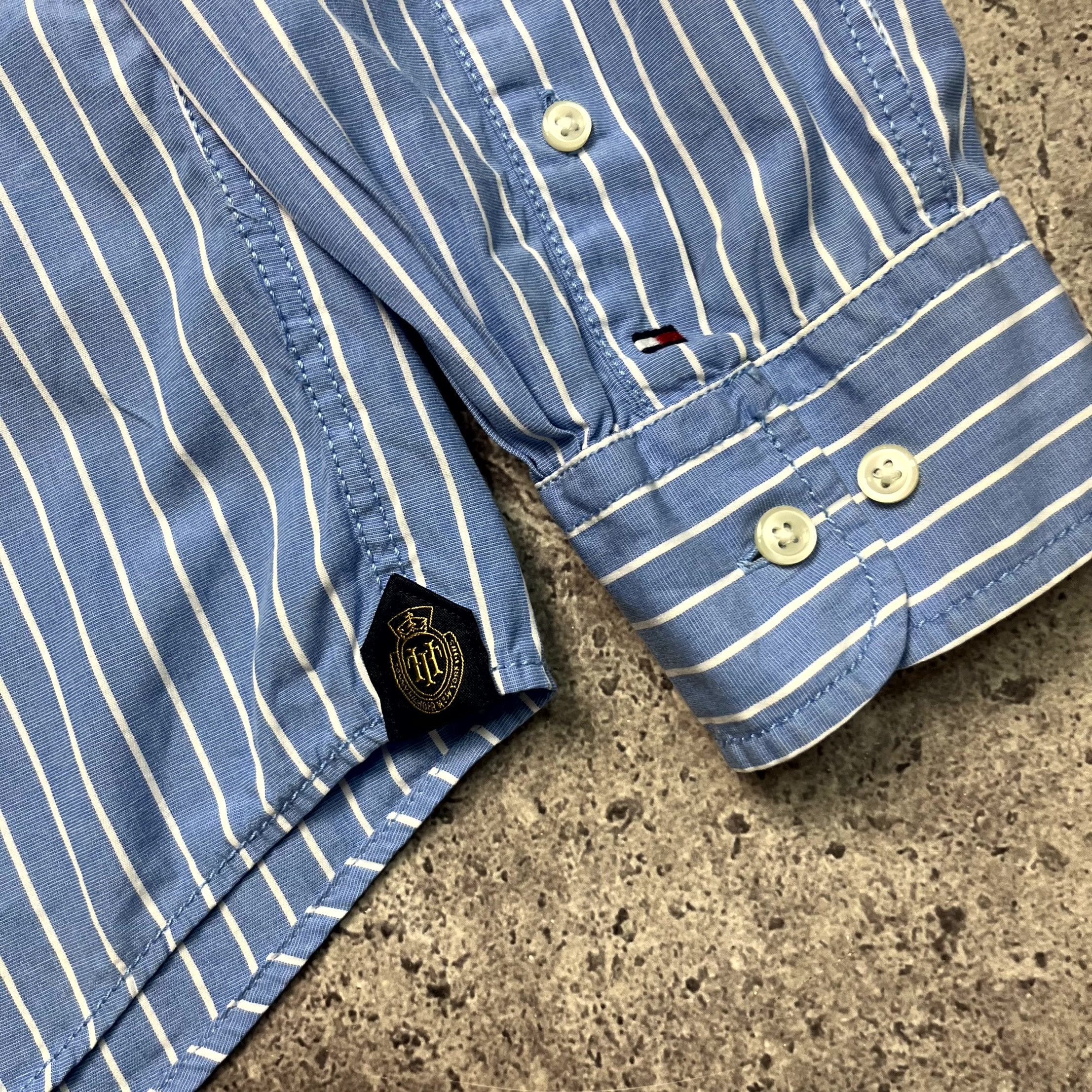 Tommy Hilfiger Tommy Hilfiger Blue Shirt Striped Button Down Cotton Size L Size US L / EU 52-54 / 3 - 7 Thumbnail