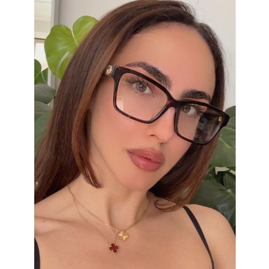 Gucci NEW Gucci GG1476OK Havana Brown Cat Eye Eyeglasses Frames Size ONE SIZE - 1 Thumbnail