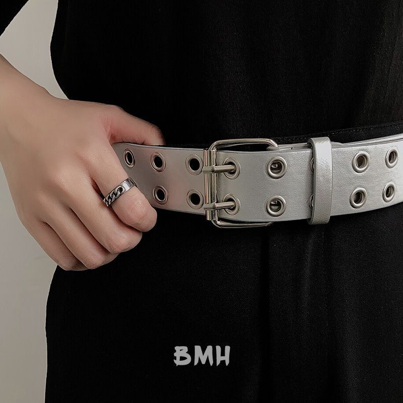 Designer New Trend Vintage Belt Riveted Belts Menswear Accessories Size ONE SIZE - 5 Thumbnail
