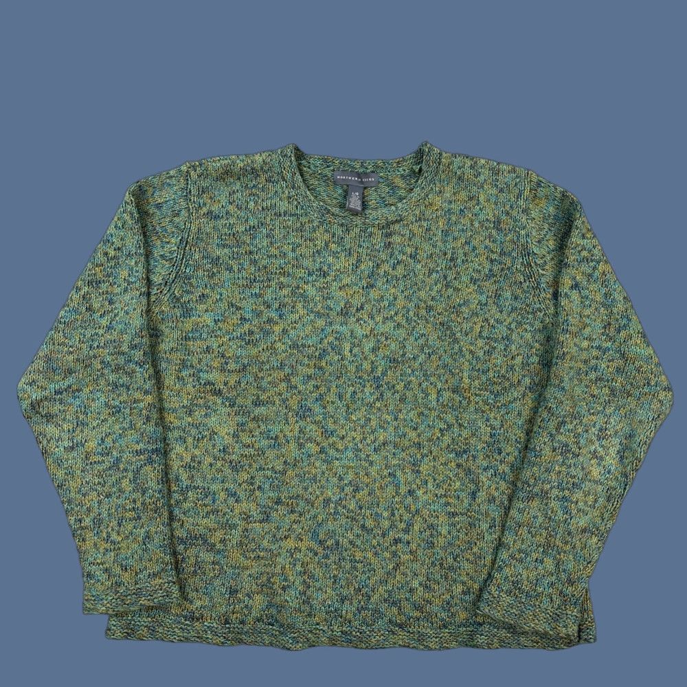 Vintage VINTAGE Northern Isles Sweater Women's Large Green Marled Knit Crewneck Pullover Size L / US 10 / IT 46 - 1 Thumbnail