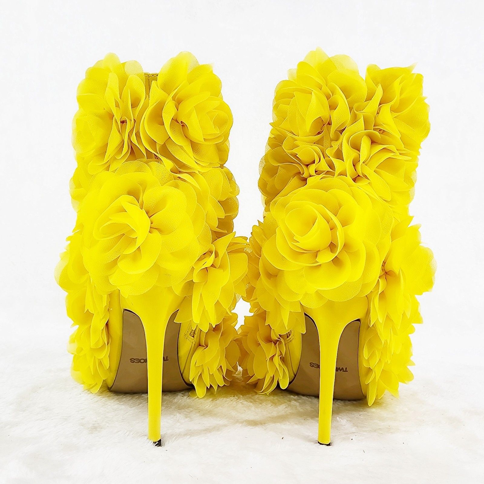 Other Beauty 3D Flowers Floral 4" High Heel Elegant Xoanna Ankle B Size US 8 / IT 38 - 4 Thumbnail