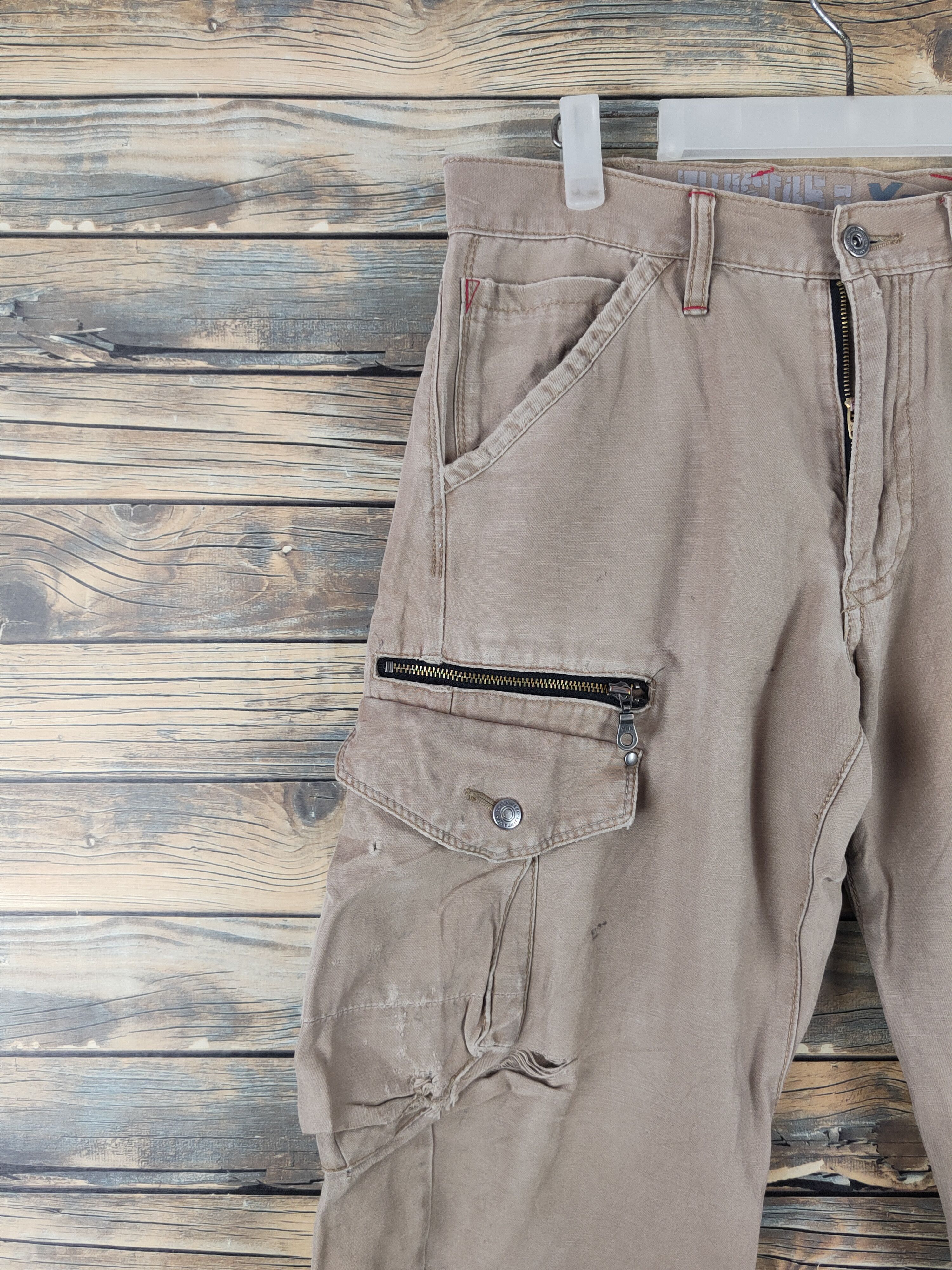 Japanese Brand DL Xebec Beige Multipocket Cargo Pants #46-077 Size US 32 / EU 48 - 3 Thumbnail