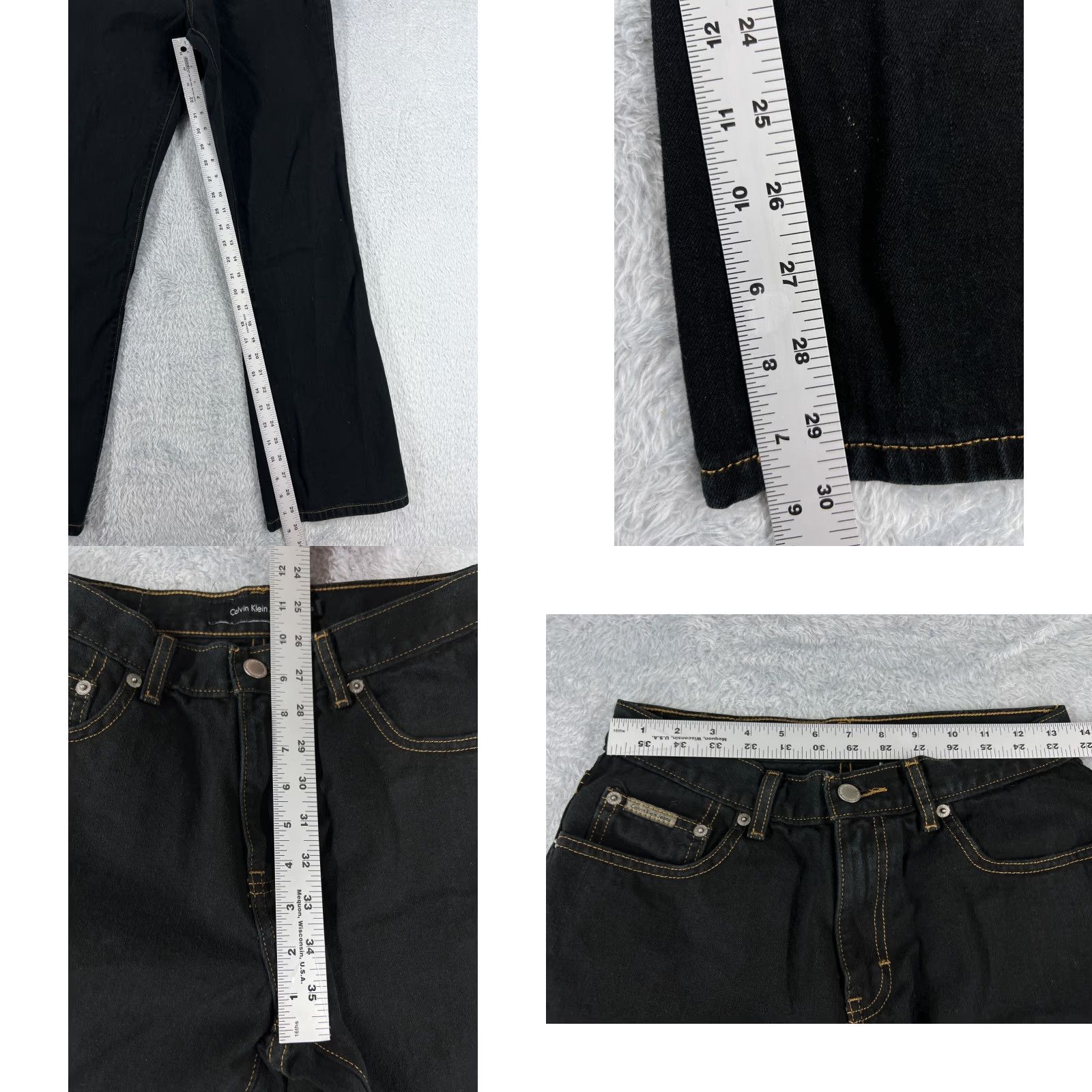 Calvin Klein Calvin Klein Black Bootcut Jeans Women 6 Mid Rise Denim 26x30 Stretch Regular Fit Size 28" / US 6 / IT 42 - 8 Thumbnail