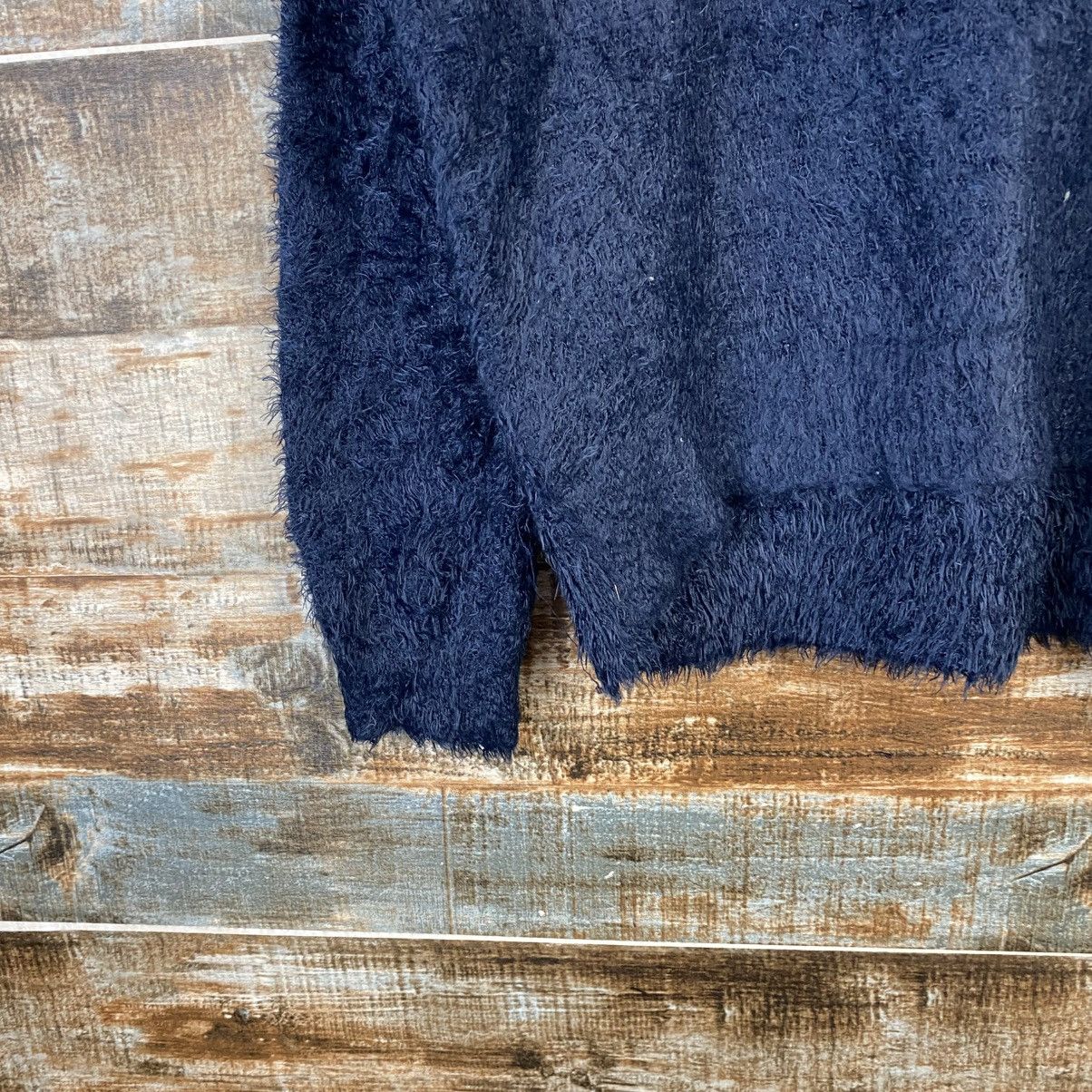 Vintage DL As Know As Dark Blue shaggy fur Mohair Knitwear #C1093 Size S / US 4 / IT 40 - 7 Thumbnail