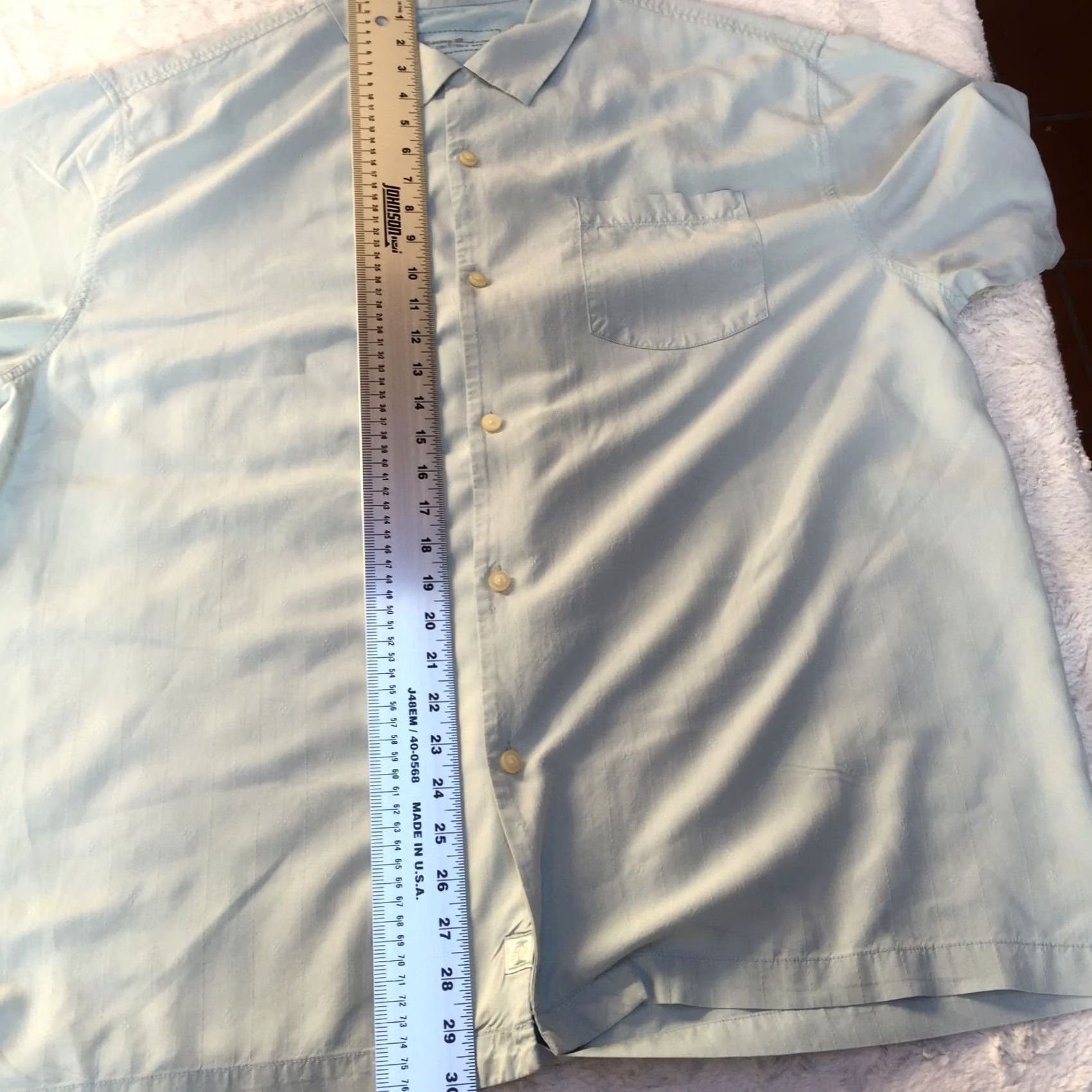 Tommy Bahama Tommy Bahama Mens Original Fit Button Short Sleeve Silk Camp Shirt Light Blue XL Size US XL / EU 56 / 4 - 7 Thumbnail