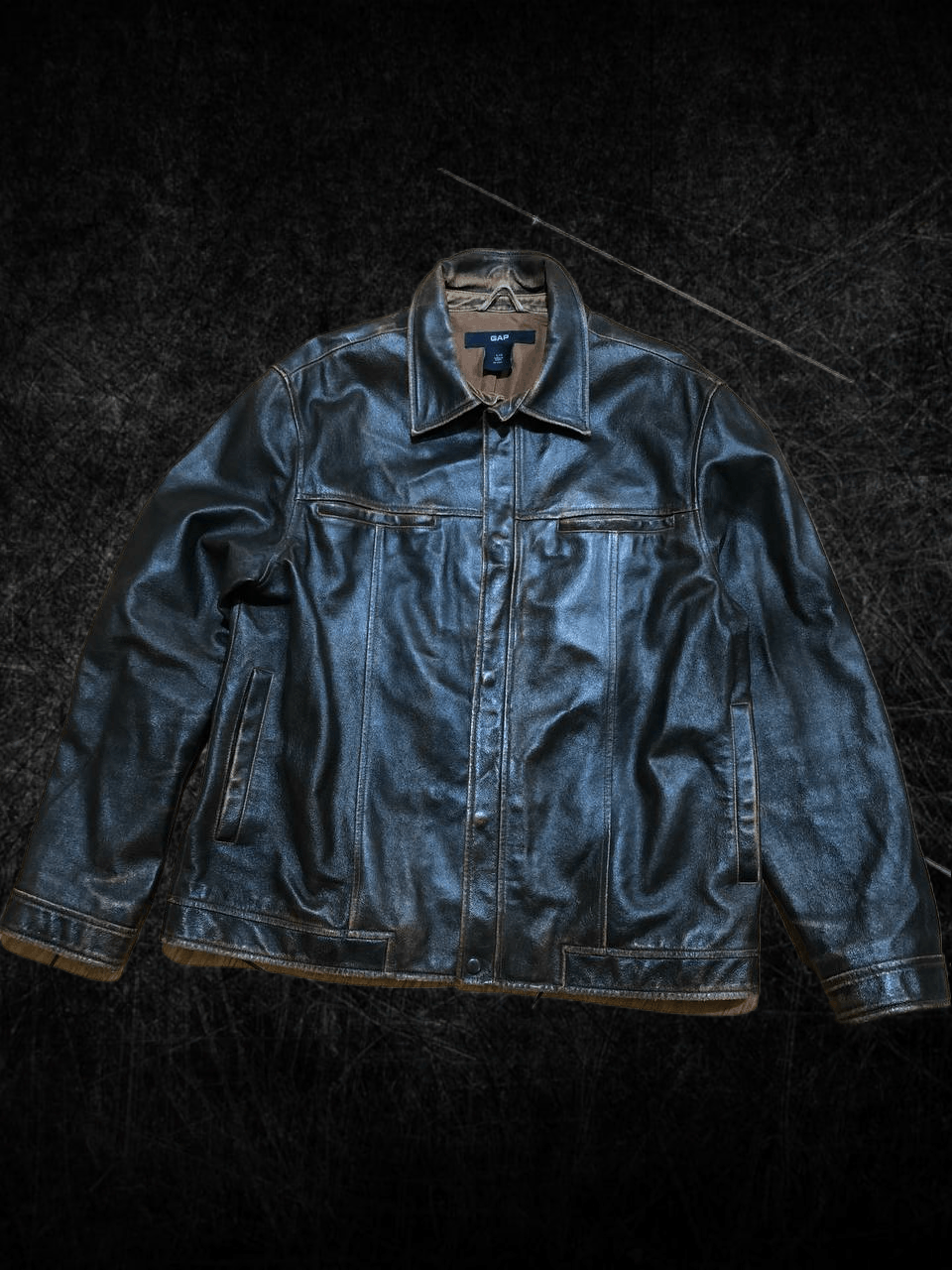 Gap VINTAGE 2002 GAP Genuine Leather Jacket Size US L / EU 52-54 / 3 - 1 Thumbnail