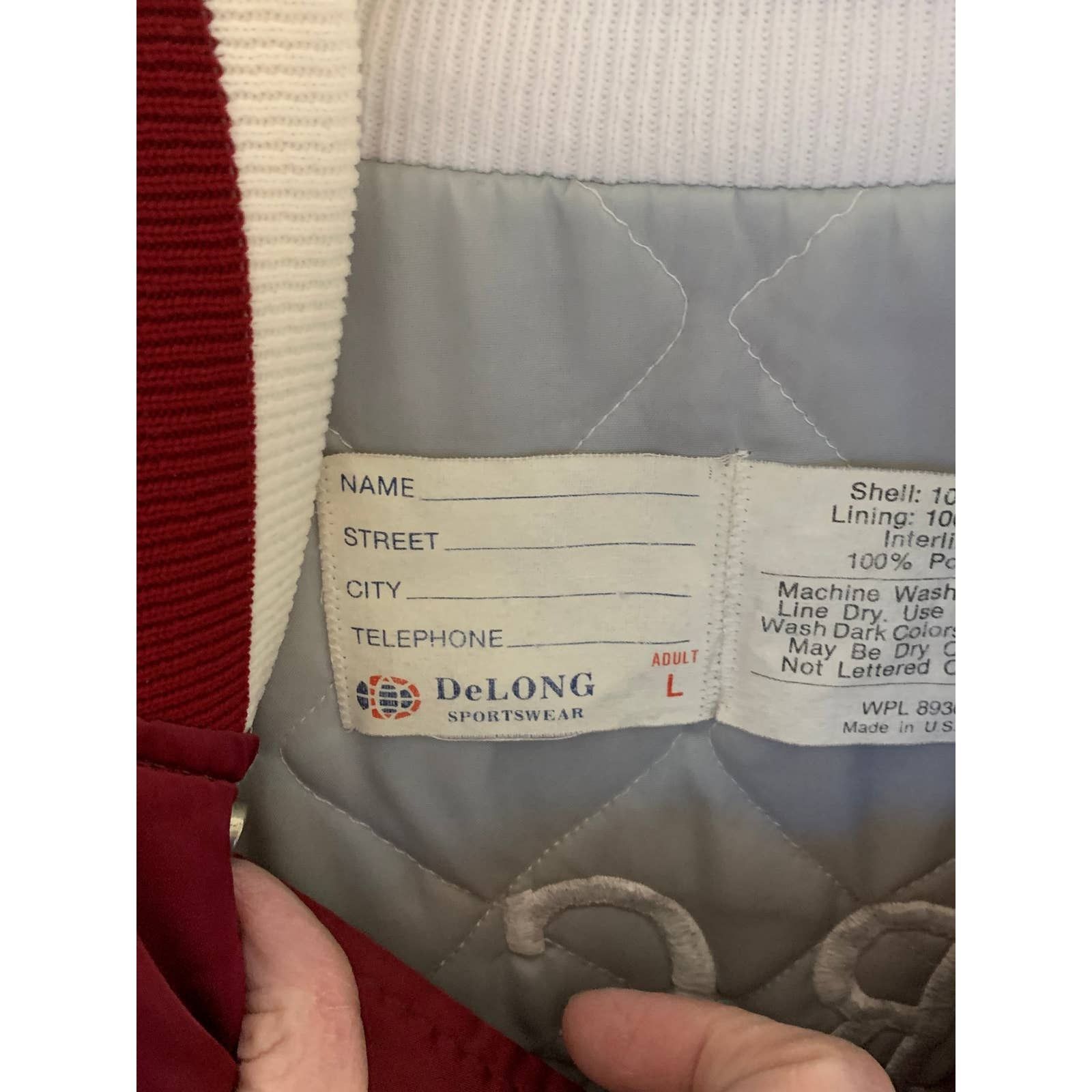 Vintage DeLong Sportswear 1980s Vintage high school Bomber Jacket Size US L / EU 52-54 / 3 - 4 Thumbnail