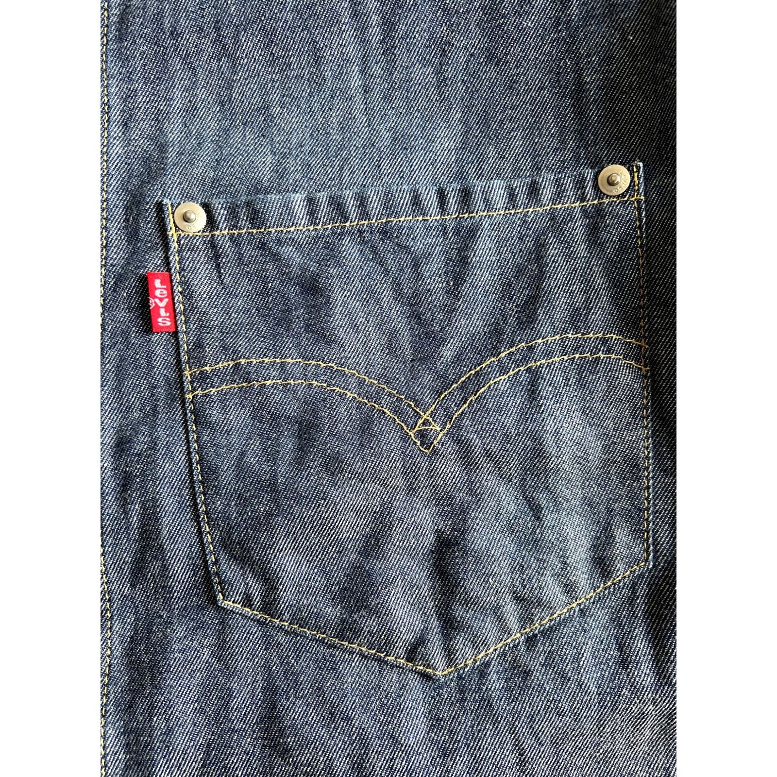 Levi's VINTAGE Levi's Engineered Shirt Mens L Denim Blue 2000 Y2K Twisted Line Twist Engineered Pocket Front Riveted X-Large Size US L / EU 52-54 / 3 - 7 Thumbnail
