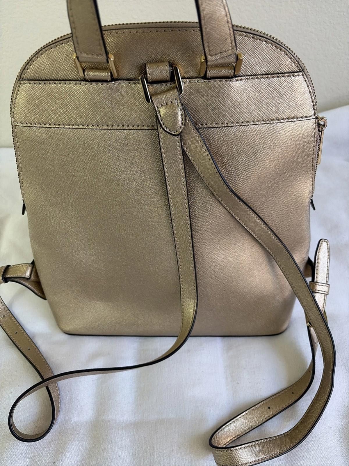 Michael Kors Michael Kors Signature Cream/Gold Backpack Size ONE SIZE - 4 Thumbnail