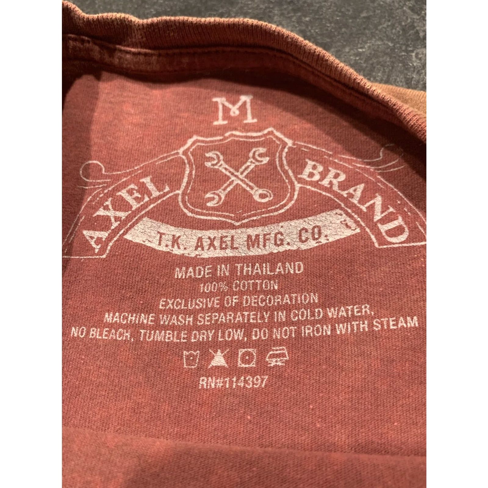J Brand T K Axel Manufacturing Short Sleeve T-Shirt Mens Medium Brown Crew Neck Cotton Size US M / EU 48-50 / 2 - 5 Thumbnail