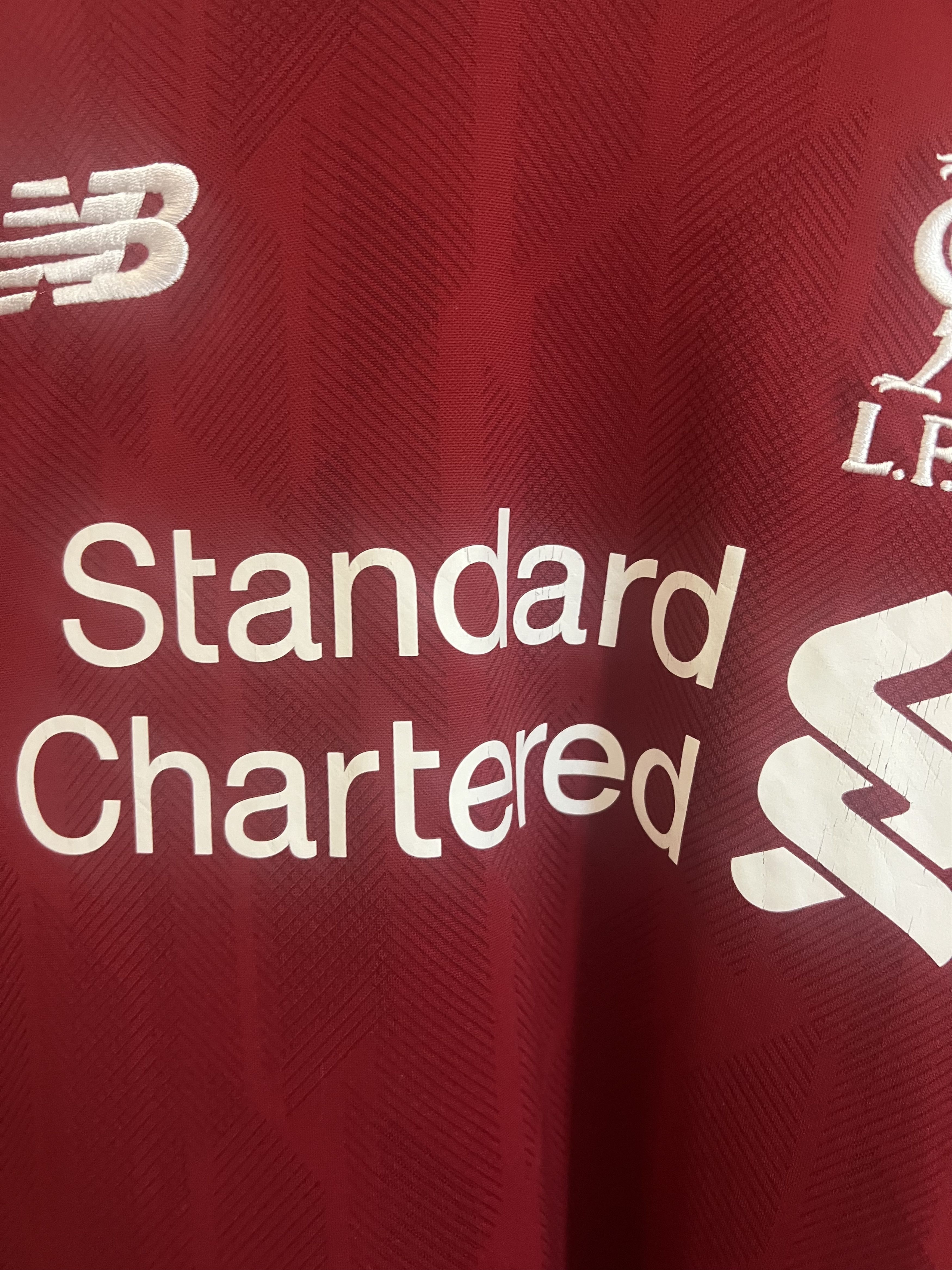 New Balance Liverpool Mohamed Salah 18/19 Vintage Home Soccer Jersey Size US L / EU 52-54 / 3 - 4 Thumbnail