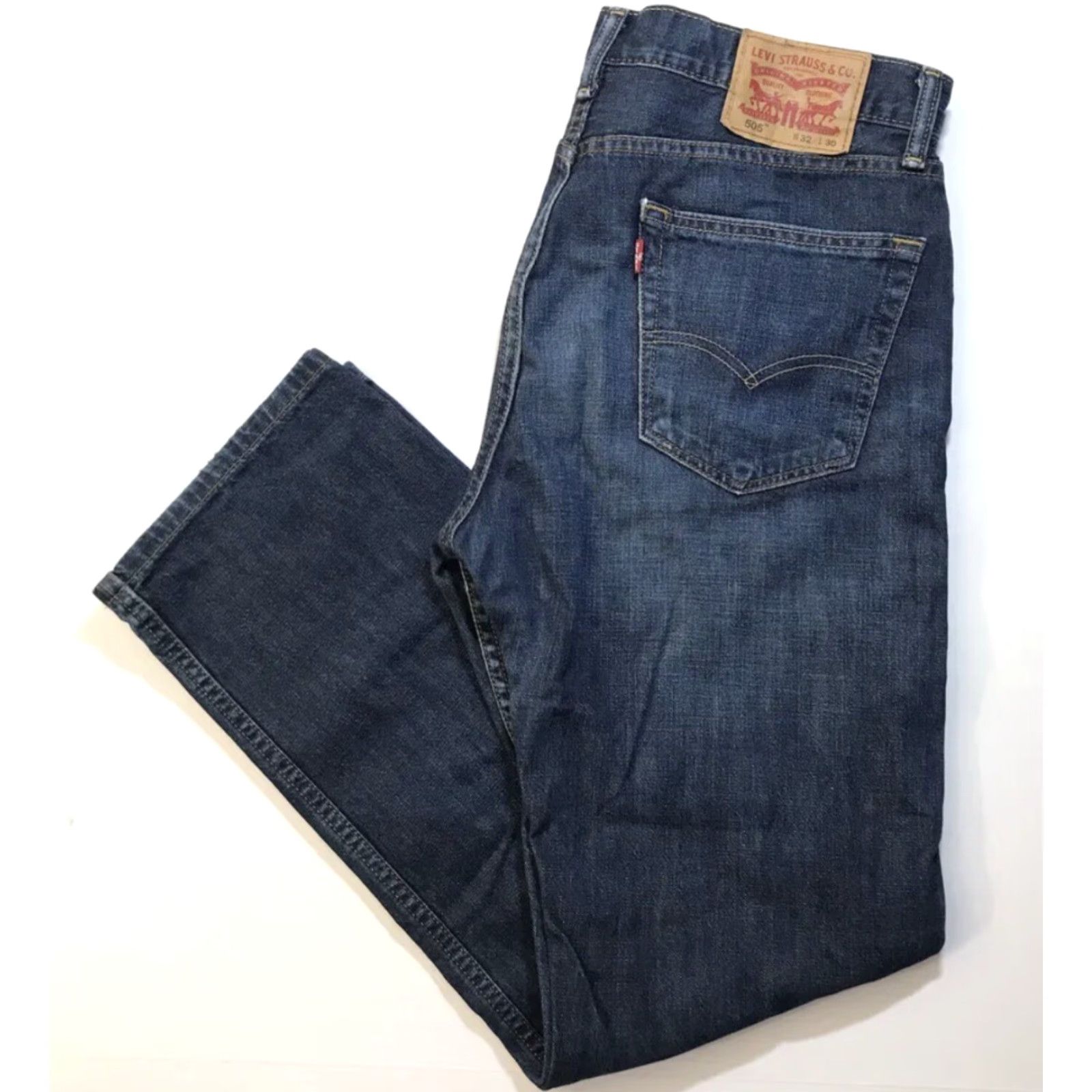Levi's Levi's 505 Jeans Men's 32x30 Straight Leg Blue Denim Stretch Classic Size US 32 / EU 48 - 7 Thumbnail